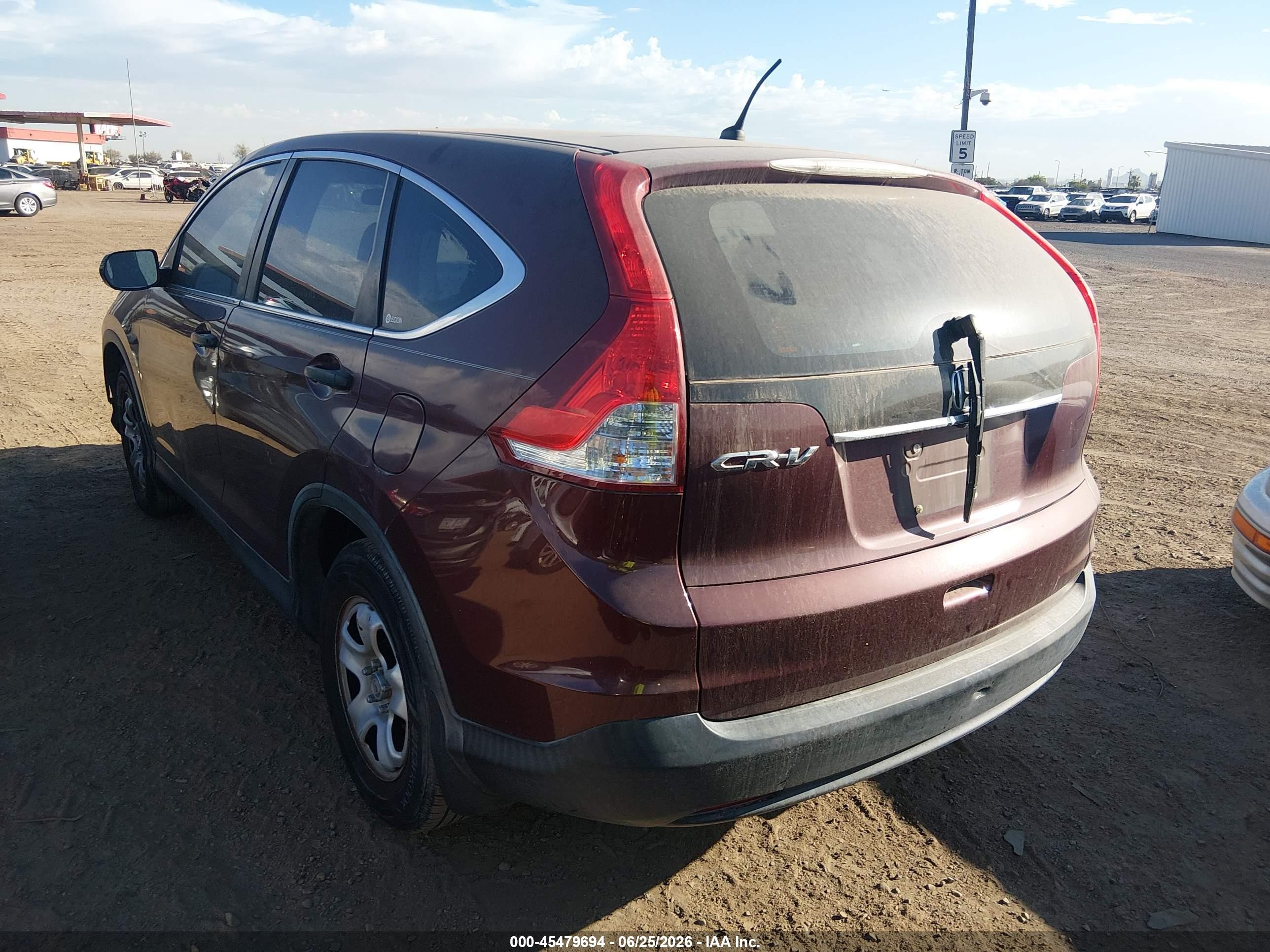 2012 Honda Cr-v Lx Burgundy vin: 5J6RM3H34CL014461