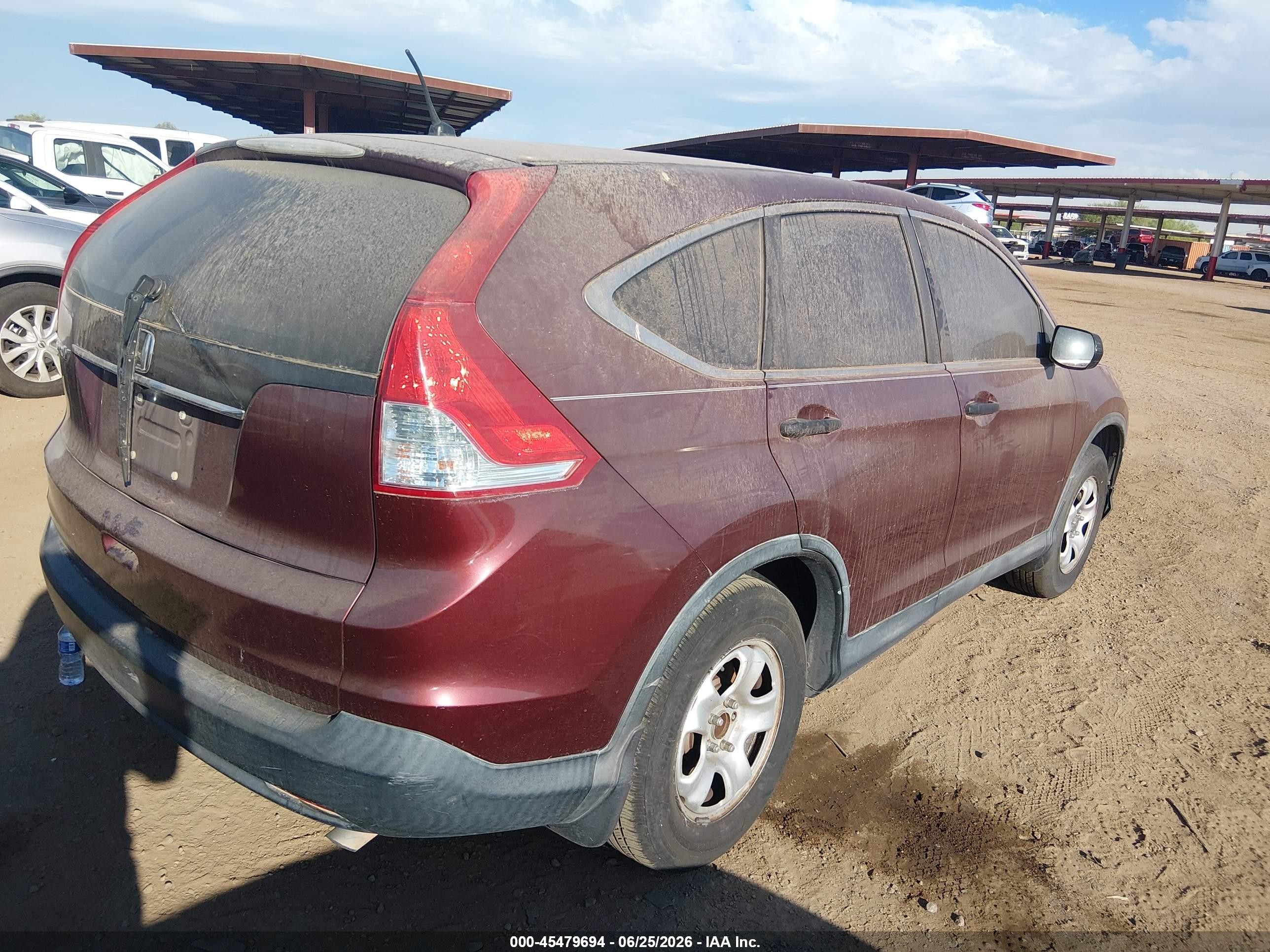 2012 Honda Cr-v Lx Burgundy vin: 5J6RM3H34CL014461