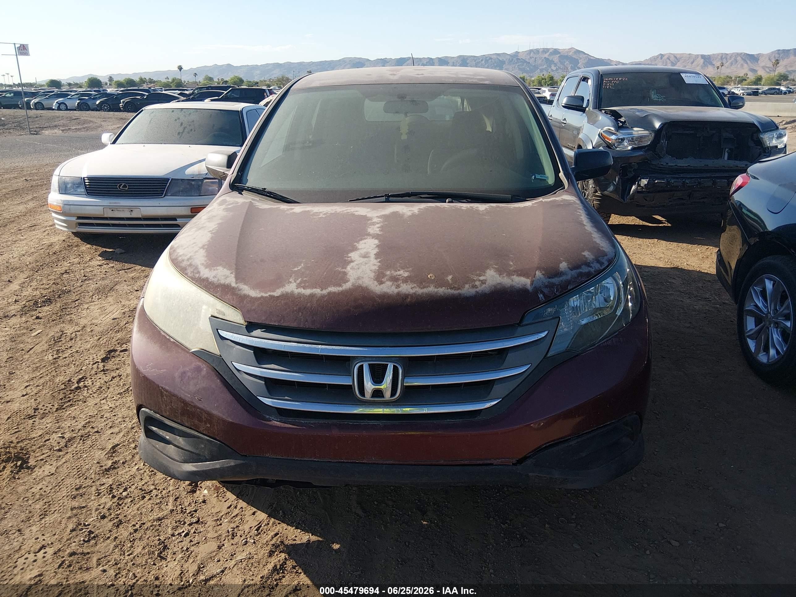 2012 Honda Cr-v Lx Burgundy vin: 5J6RM3H34CL014461