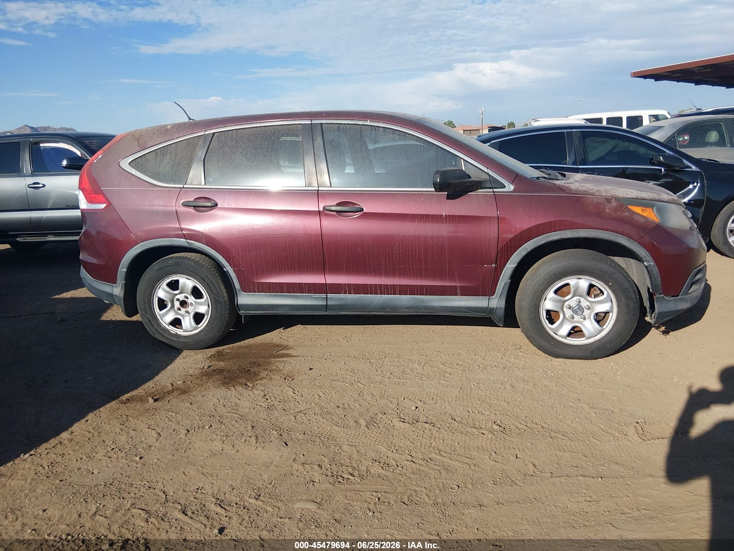 2012 Honda Cr-v Lx Burgundy vin: 5J6RM3H34CL014461