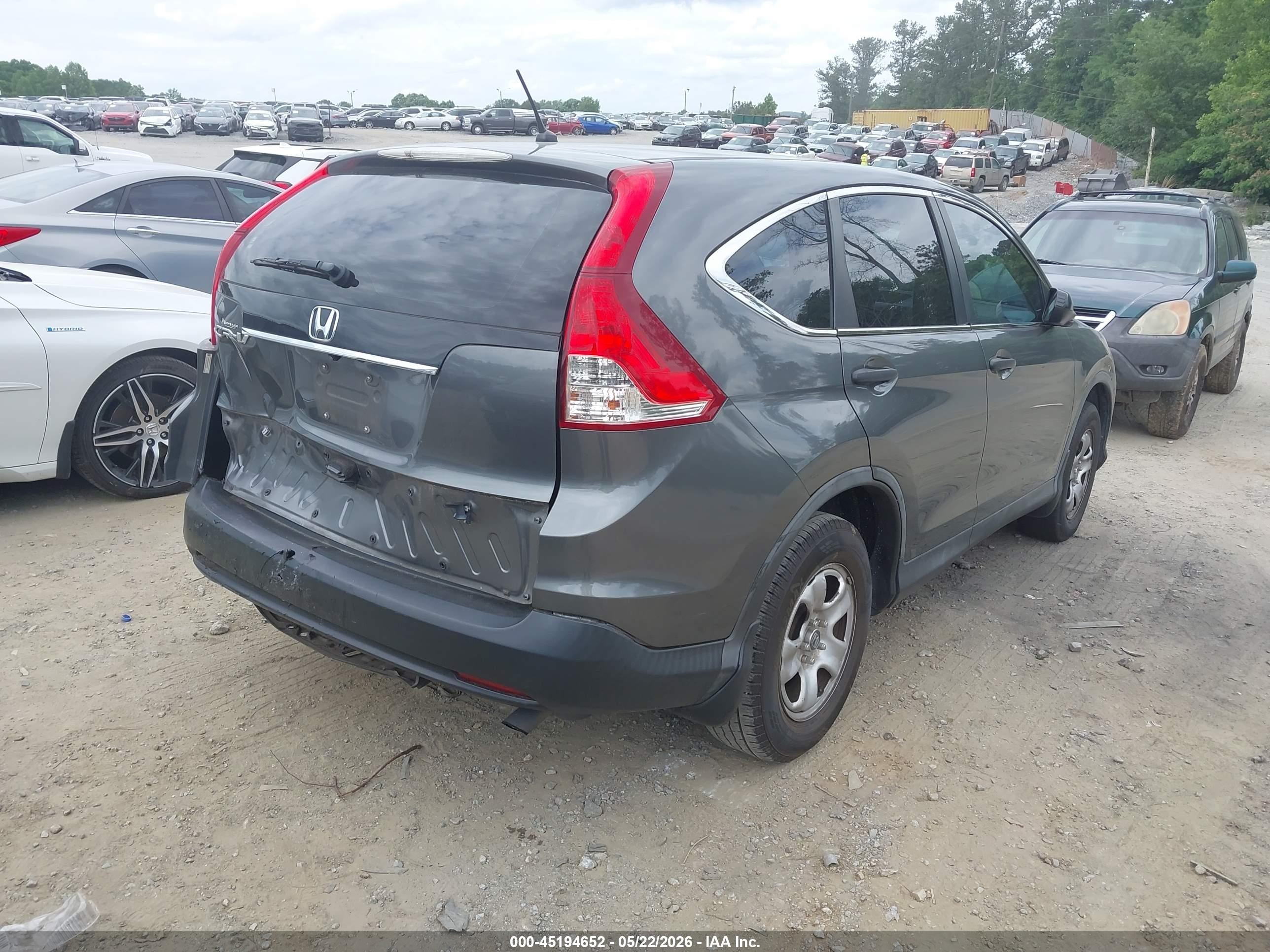 2014 Honda Cr-v Lx Gray vin: 5J6RM3H34EL002684