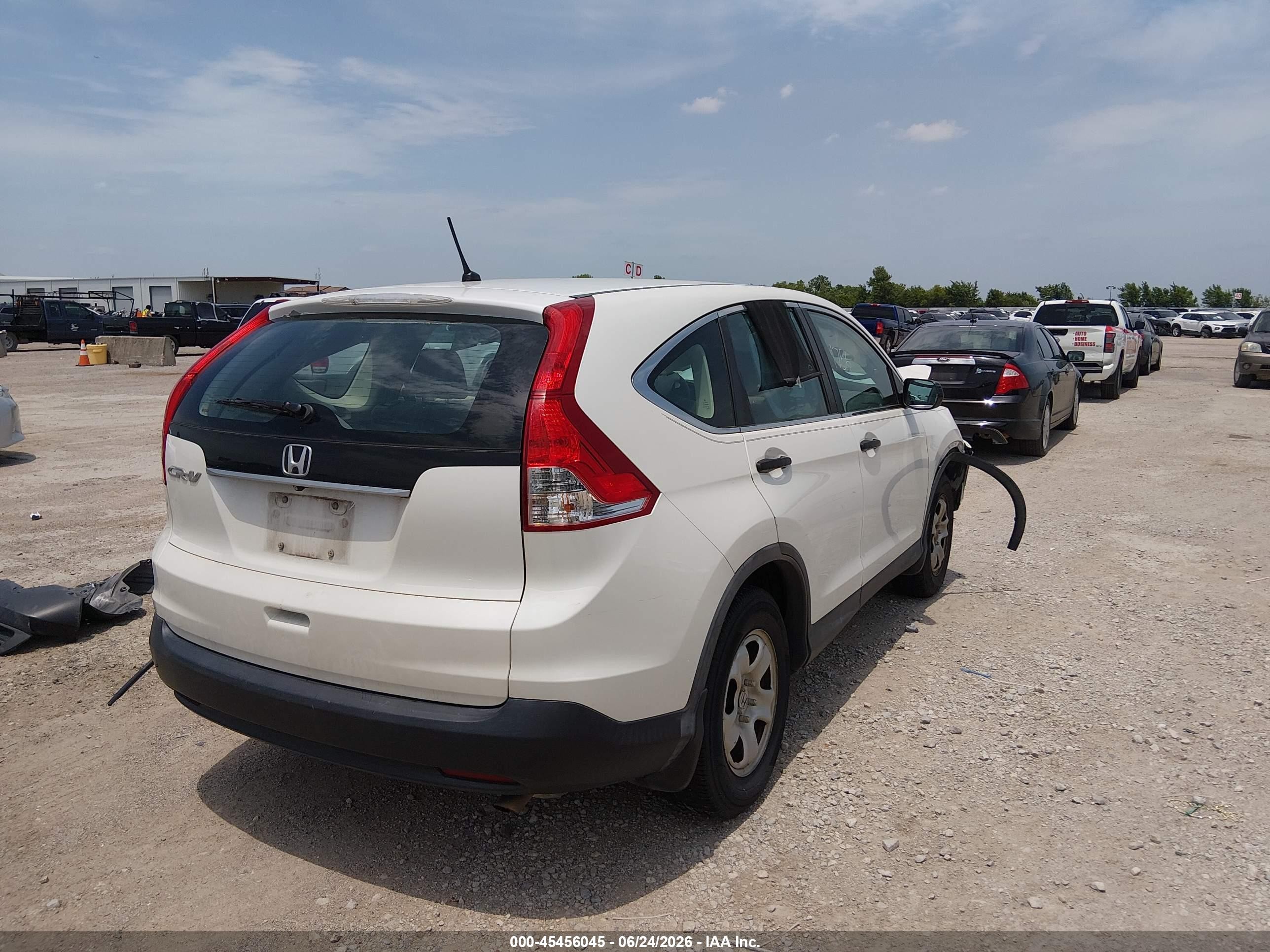 2014 Honda Cr-v Lx White vin: 5J6RM3H34EL005357