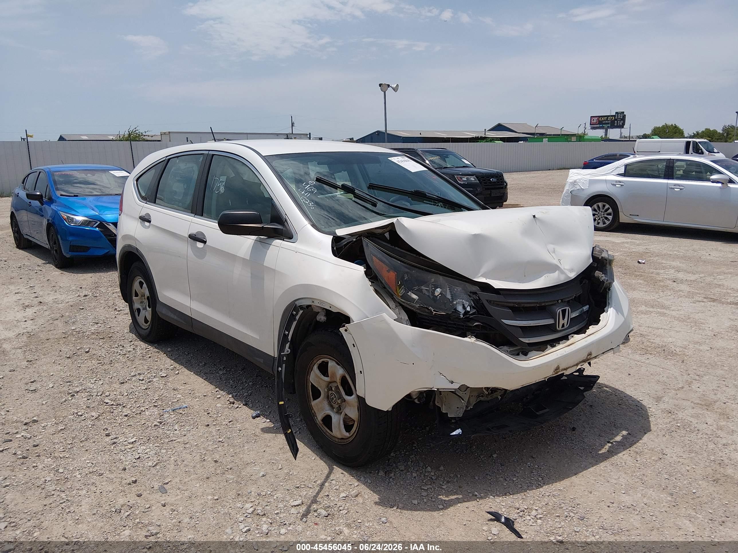 2014 Honda Cr-v Lx White vin: 5J6RM3H34EL005357