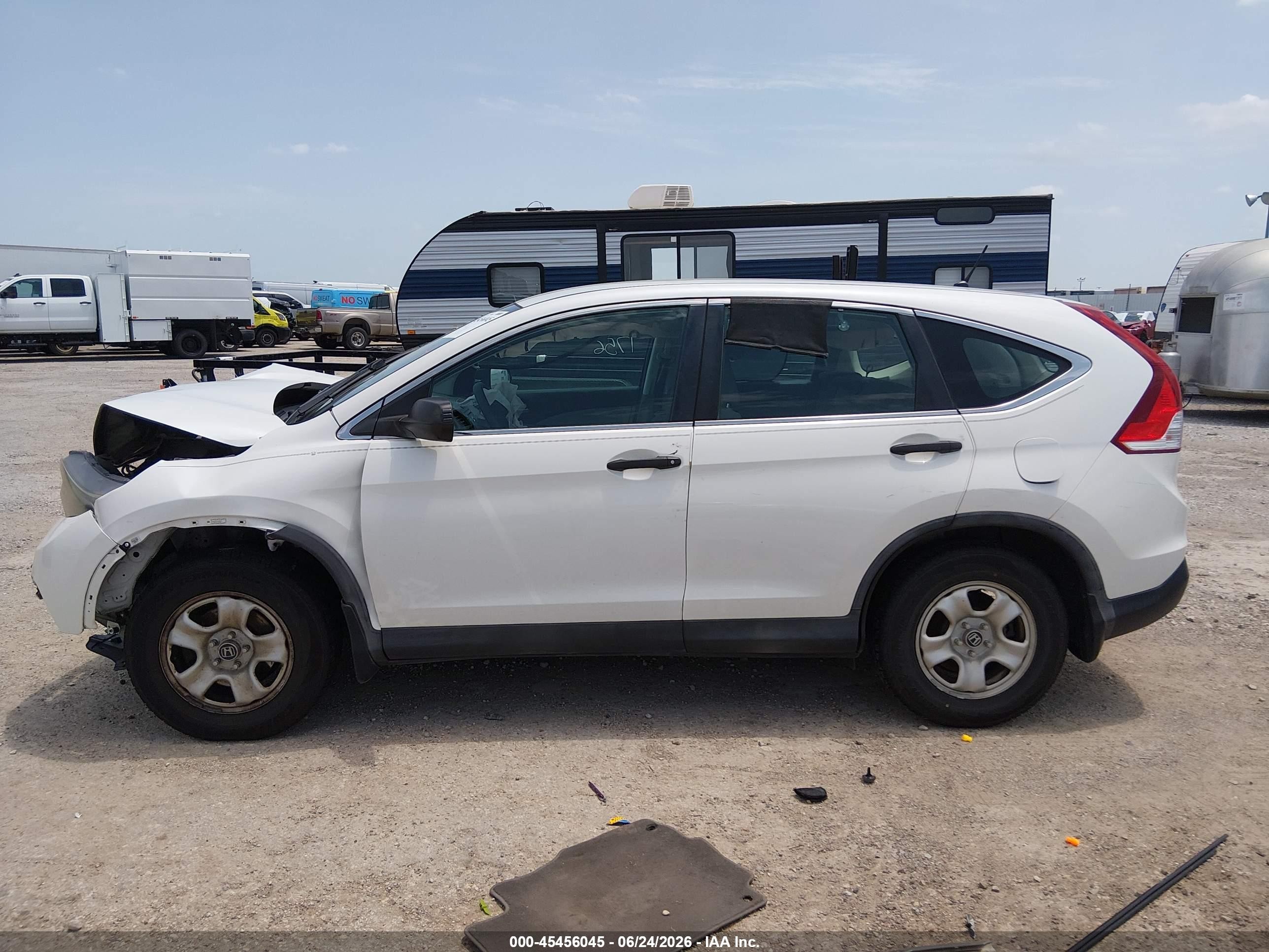 2014 Honda Cr-v Lx White vin: 5J6RM3H34EL005357