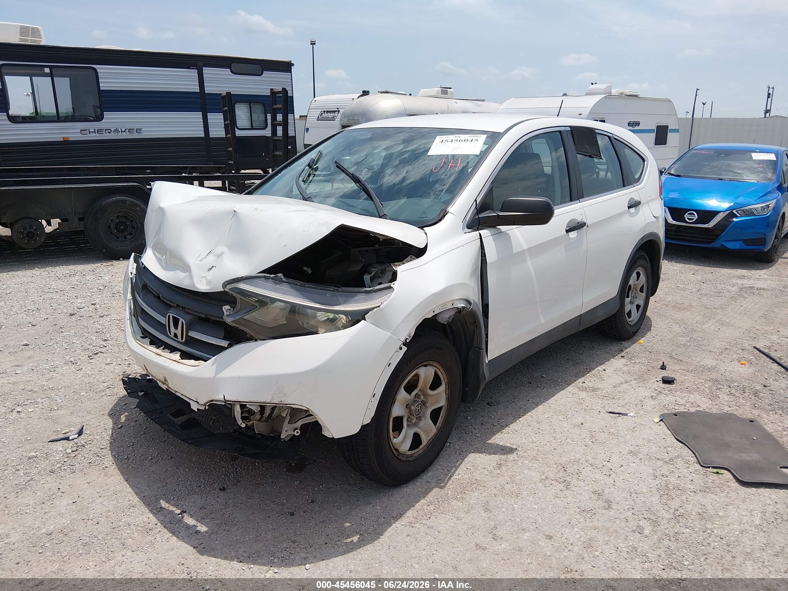 2014 Honda Cr-v Lx White vin: 5J6RM3H34EL005357
