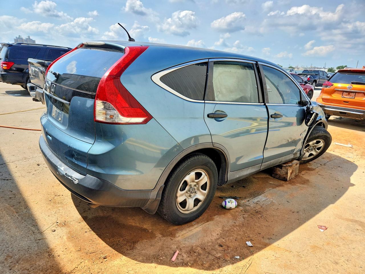 2013 Honda Cr-v Lx Blue vin: 5J6RM3H35DL036518