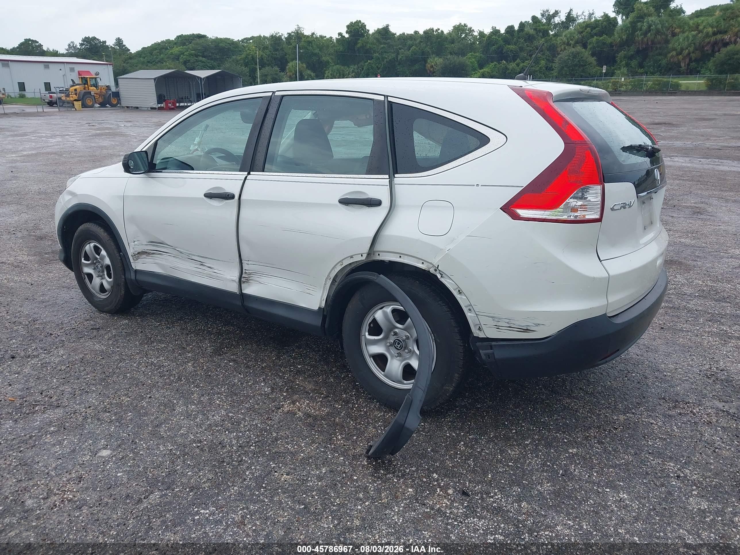 2013 Honda Cr-v Lx White vin: 5J6RM3H35DL045994