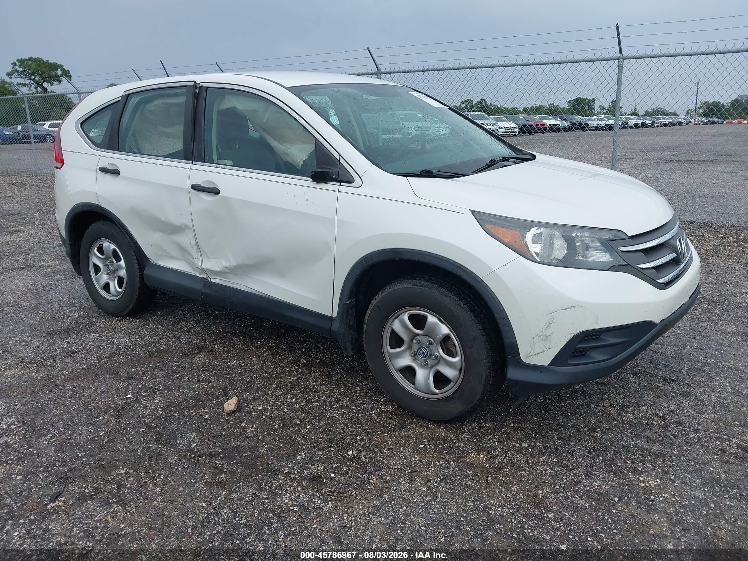 2013 Honda Cr-v Lx White vin: 5J6RM3H35DL045994