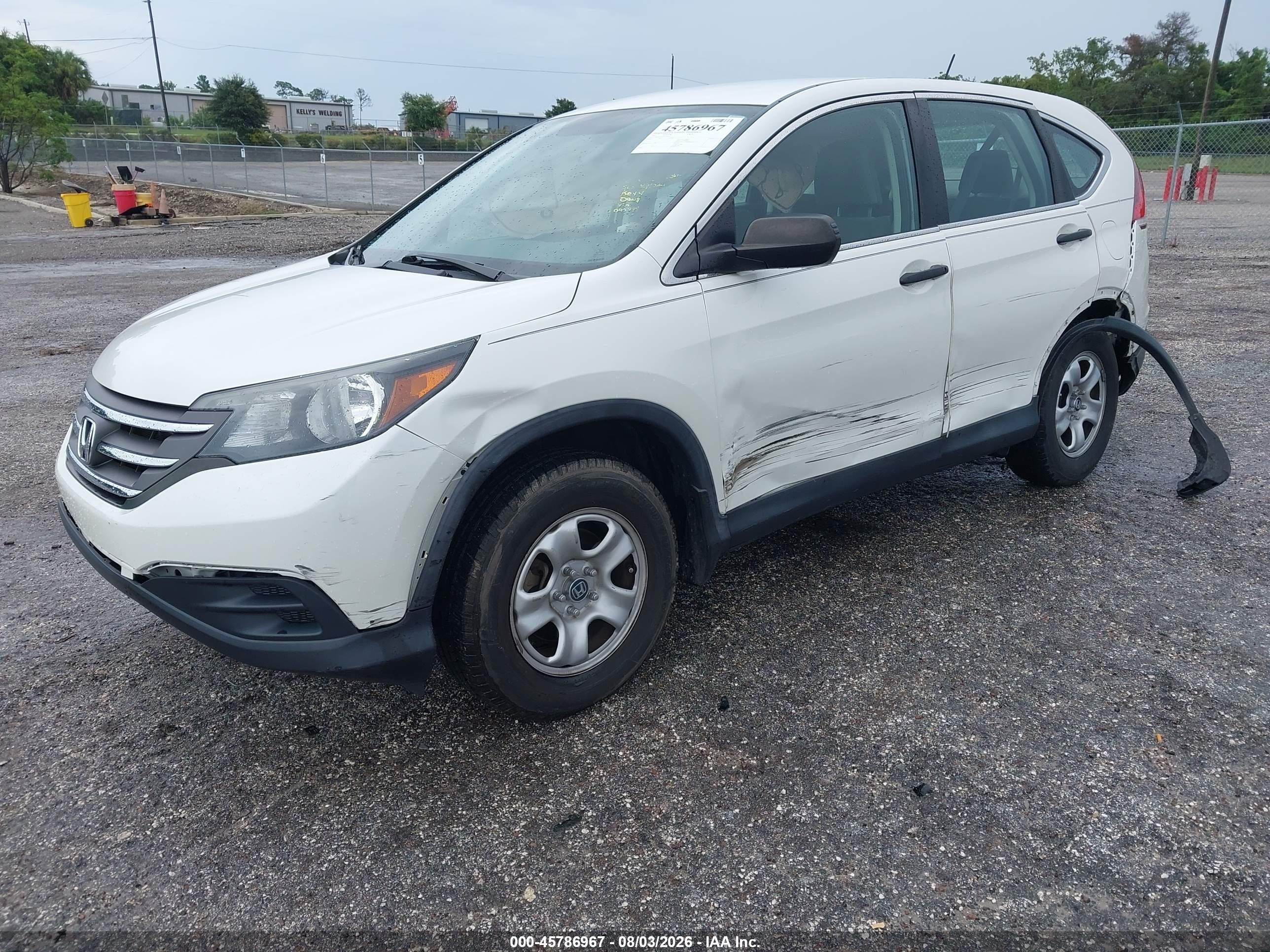 2013 Honda Cr-v Lx White vin: 5J6RM3H35DL045994