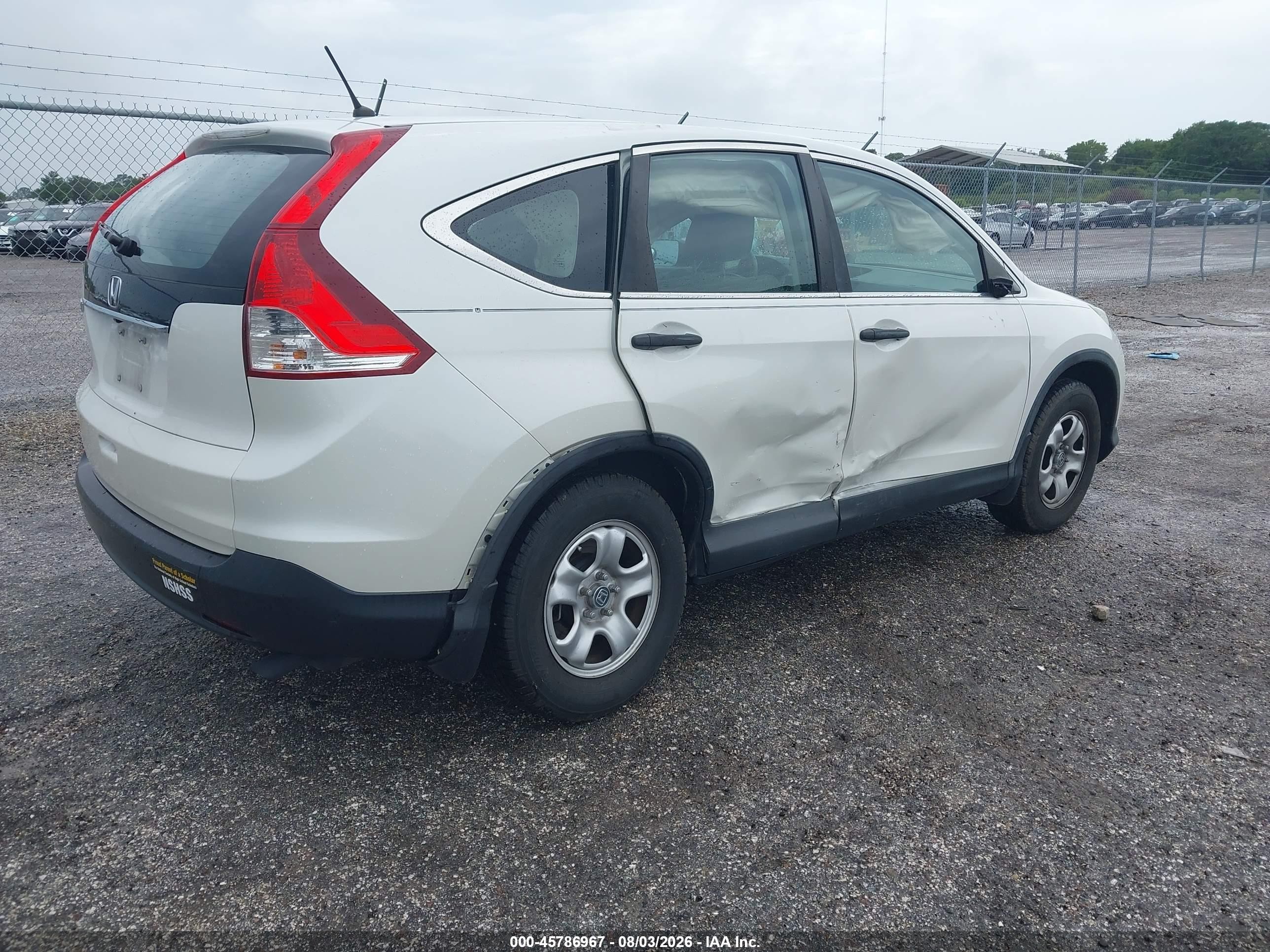2013 Honda Cr-v Lx White vin: 5J6RM3H35DL045994