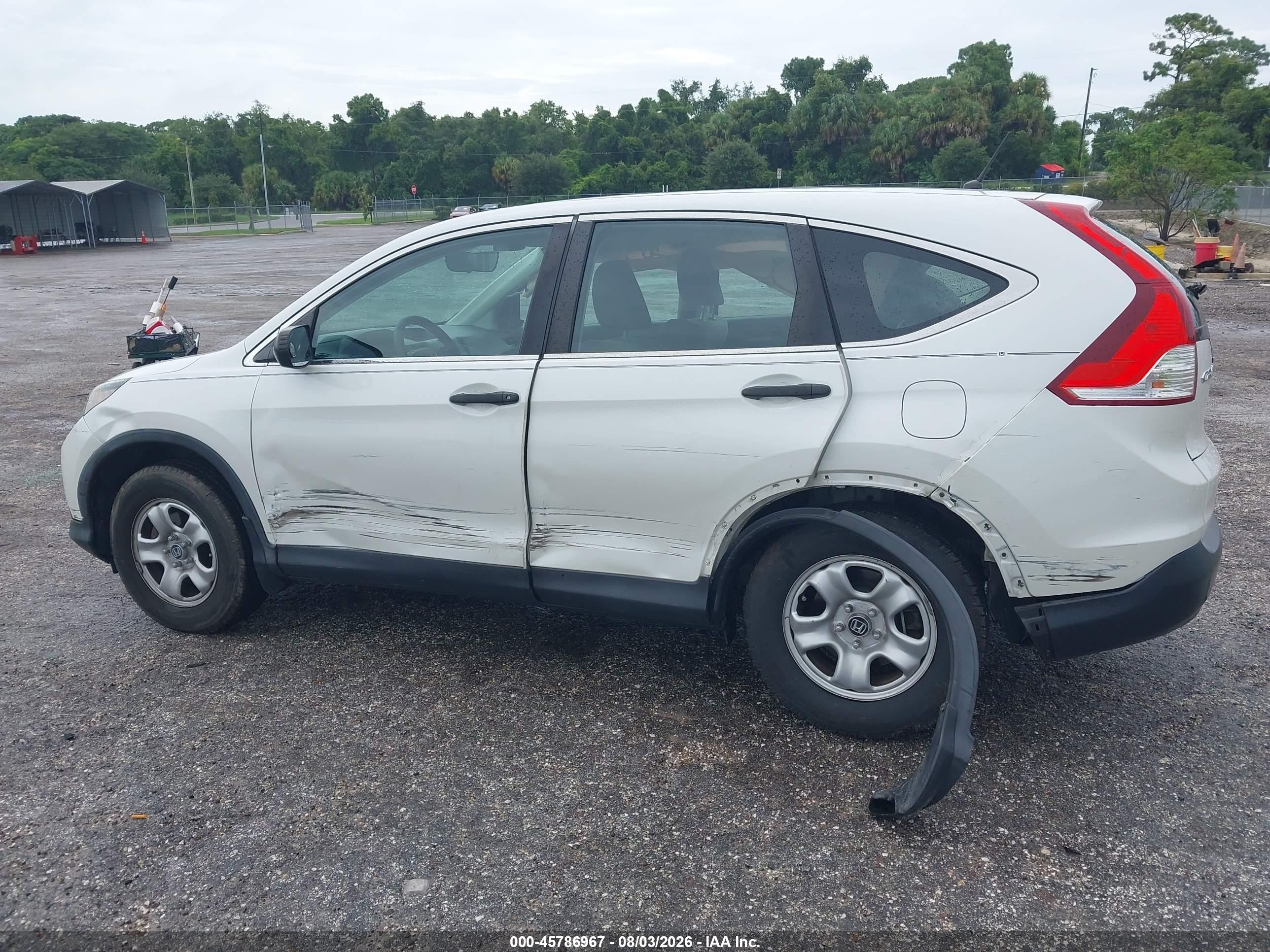 2013 Honda Cr-v Lx White vin: 5J6RM3H35DL045994