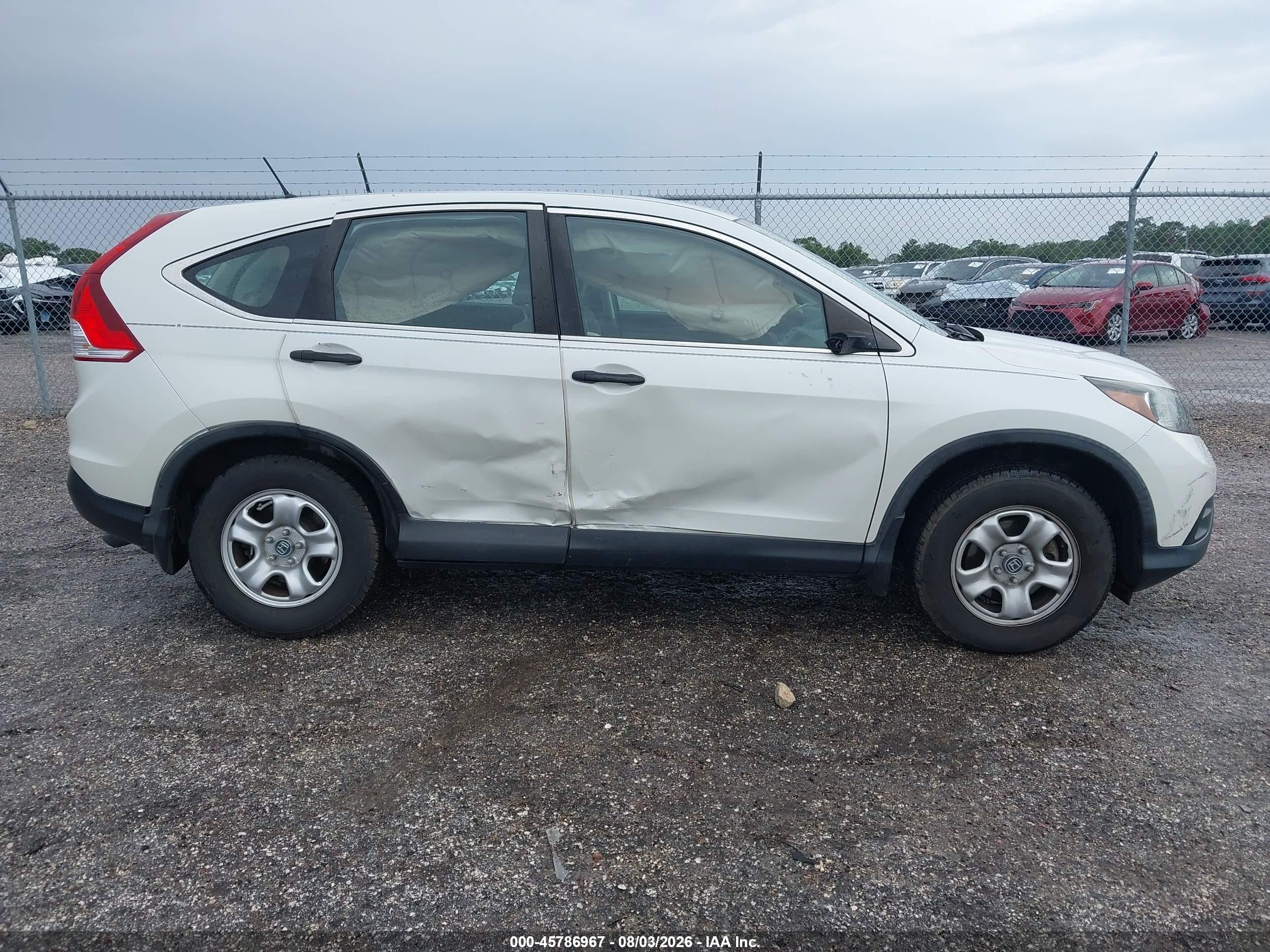 2013 Honda Cr-v Lx White vin: 5J6RM3H35DL045994
