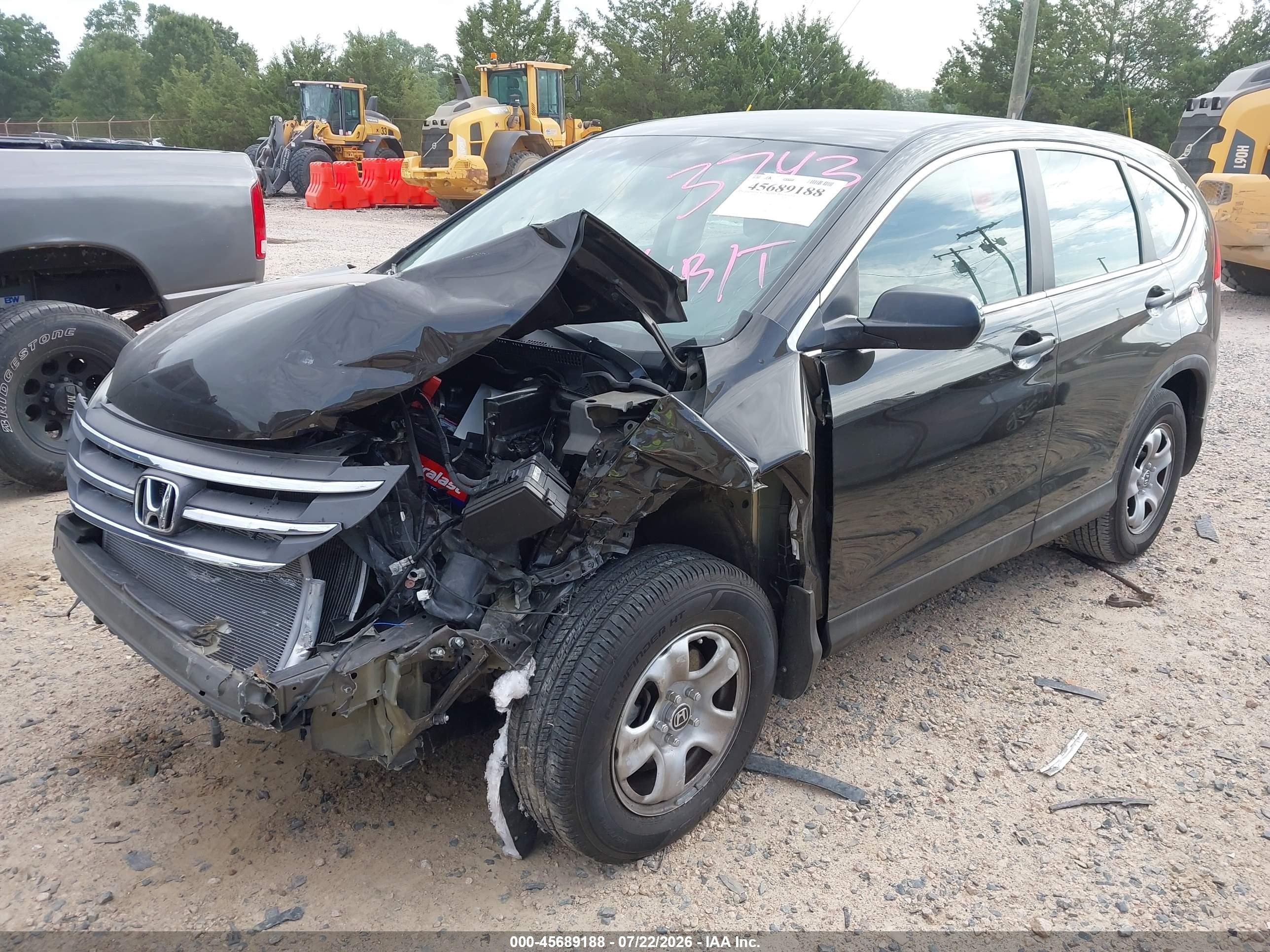 2014 Honda Cr-v Lx Gray vin: 5J6RM3H35EL013743