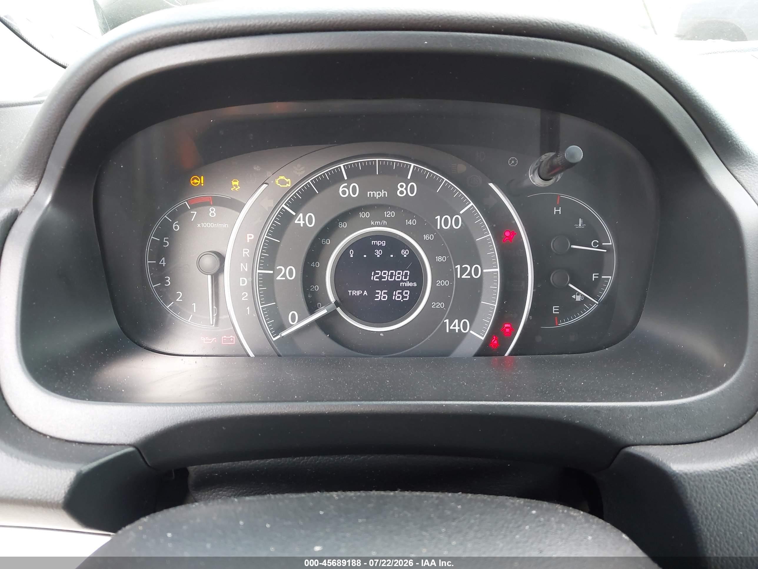 2014 Honda Cr-v Lx Gray vin: 5J6RM3H35EL013743