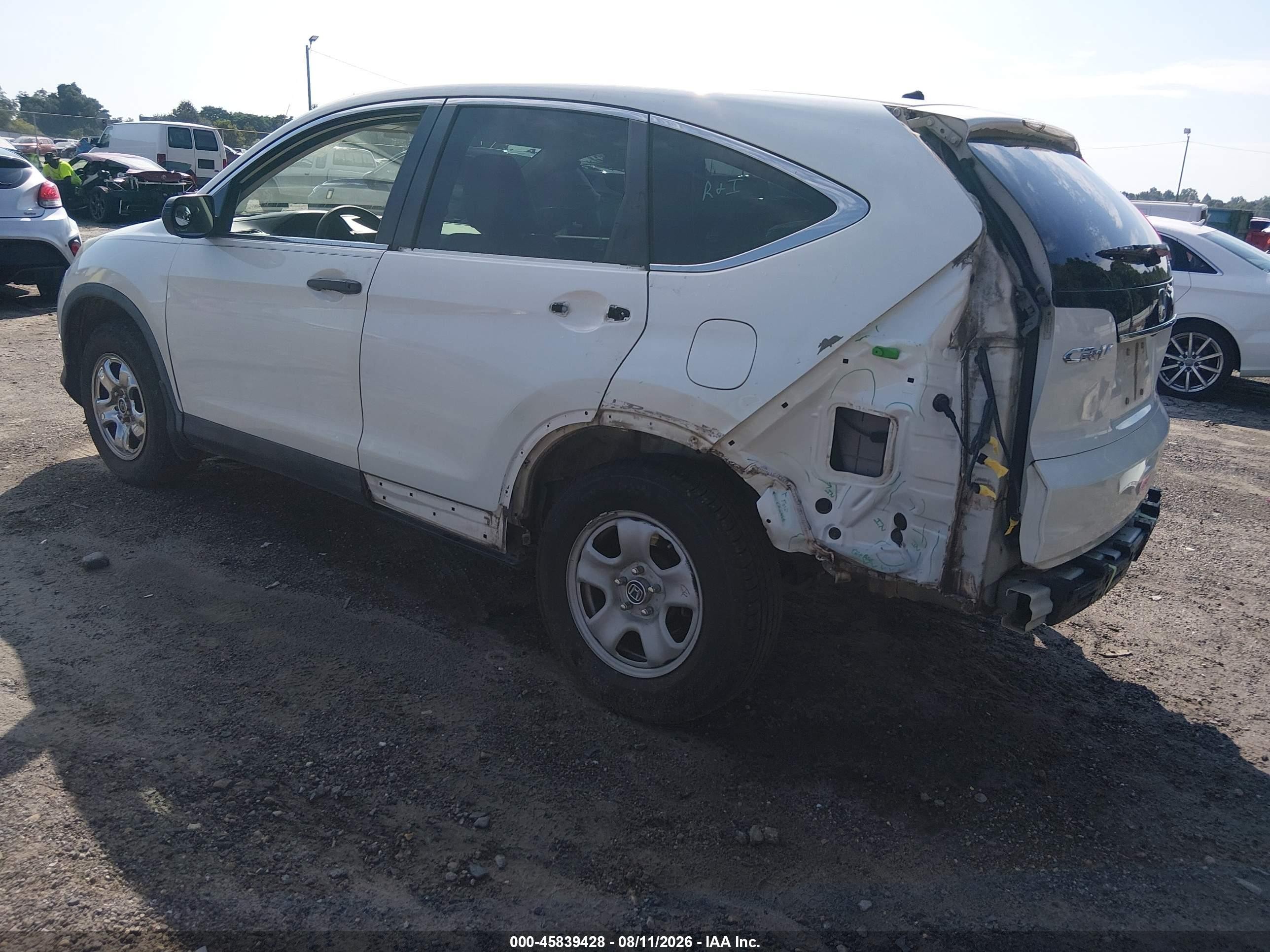 2014 Honda Cr-v Lx White vin: 5J6RM3H35EL037055