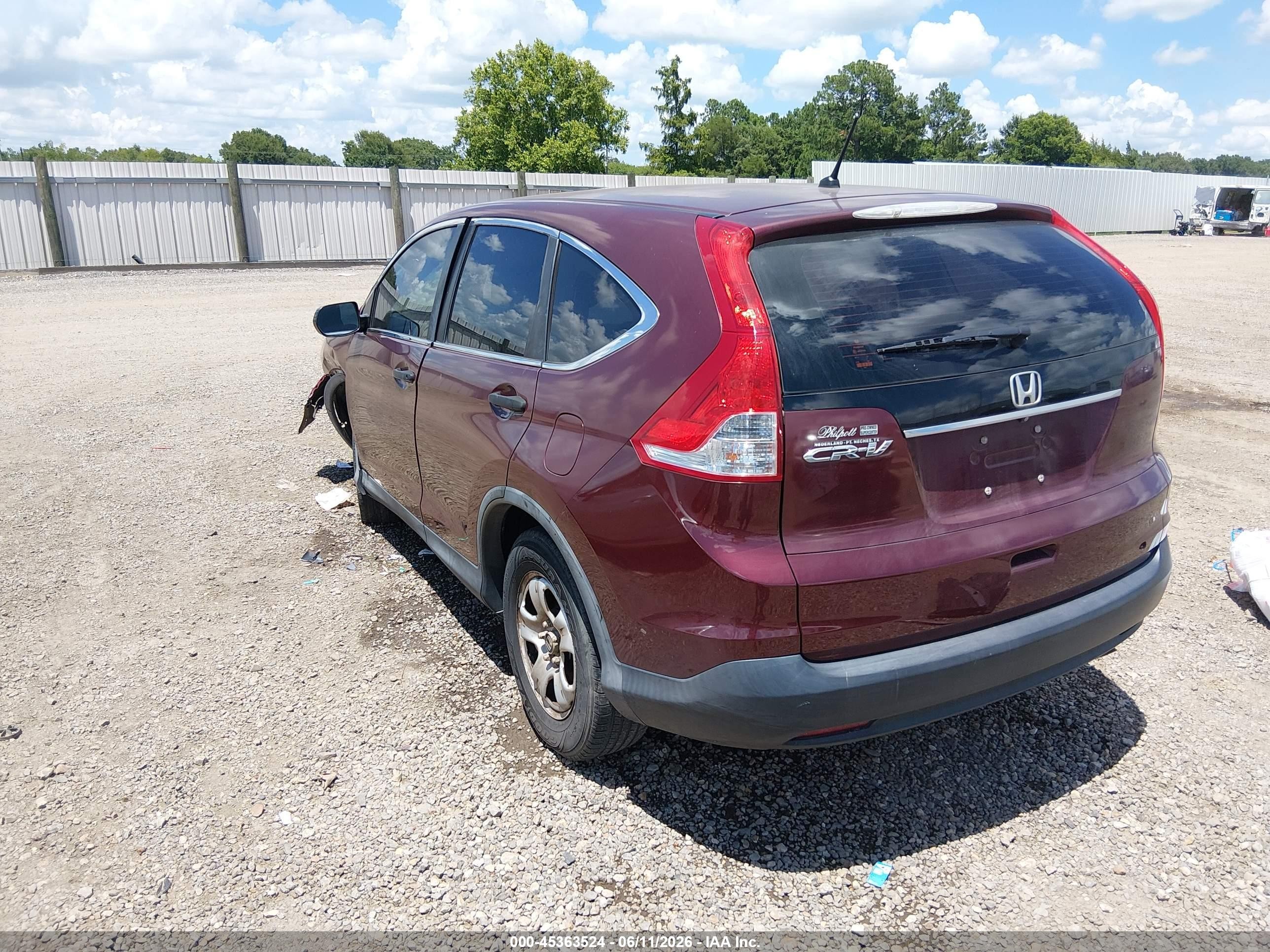 2014 Honda Cr-v Lx Burgundy vin: 5J6RM3H35EL043731