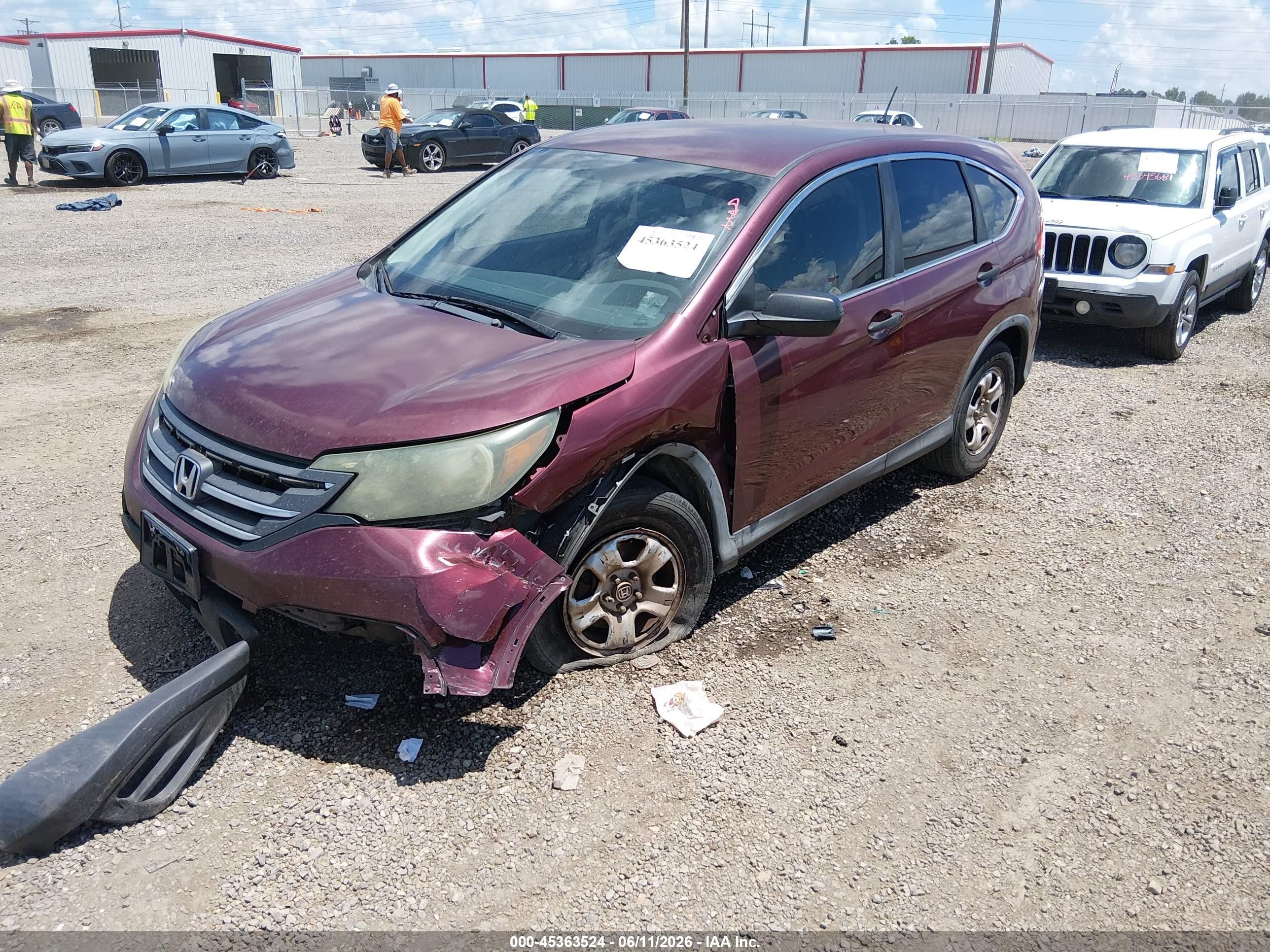 2014 Honda Cr-v Lx Burgundy vin: 5J6RM3H35EL043731