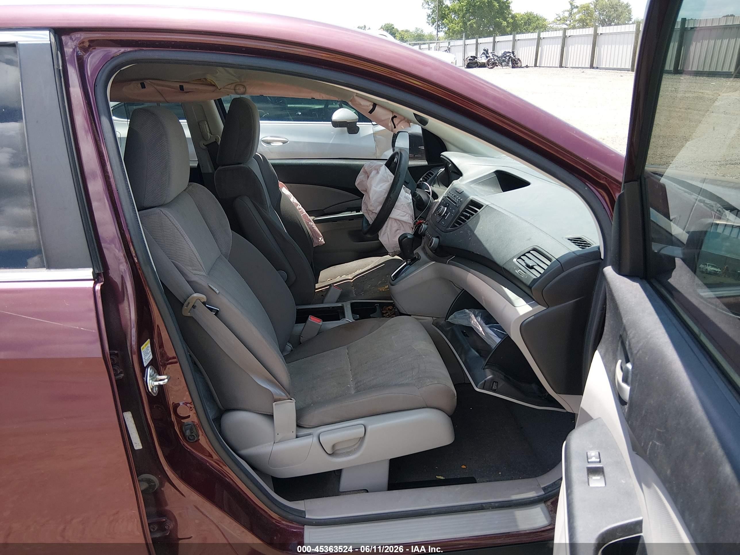 2014 Honda Cr-v Lx Burgundy vin: 5J6RM3H35EL043731