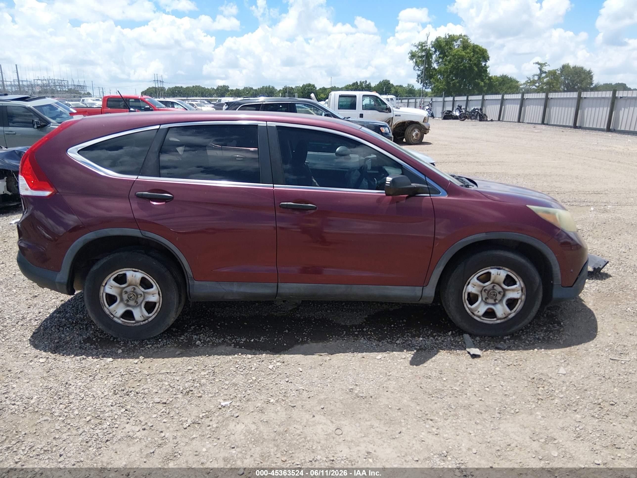 2014 Honda Cr-v Lx Burgundy vin: 5J6RM3H35EL043731