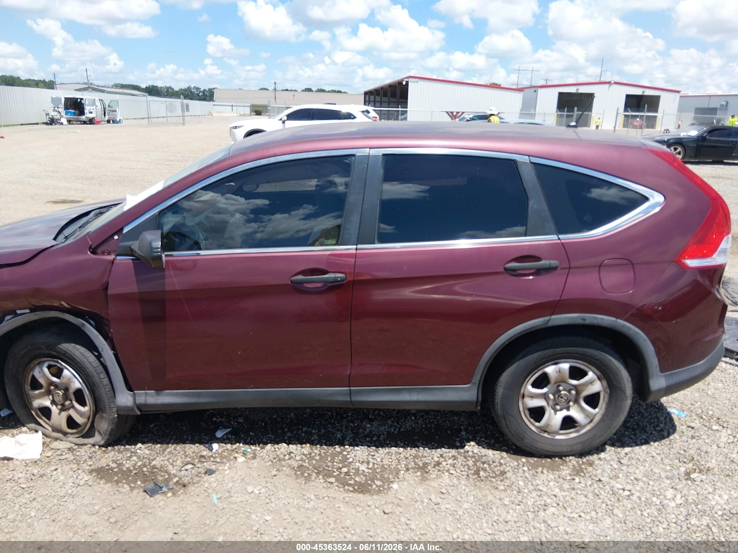 2014 Honda Cr-v Lx Burgundy vin: 5J6RM3H35EL043731
