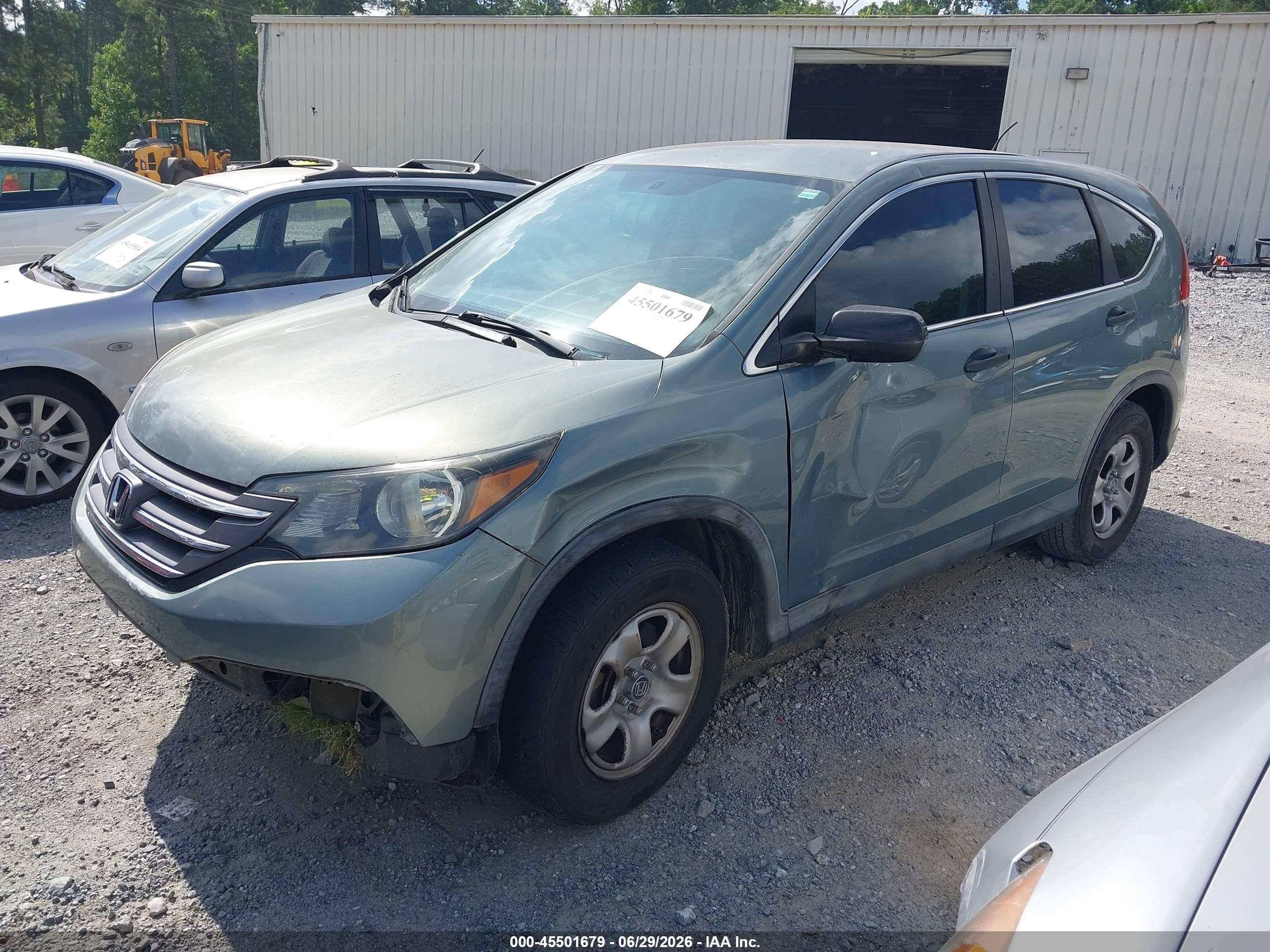 2012 Honda Cr-v Lx Green vin: 5J6RM3H36CL034923