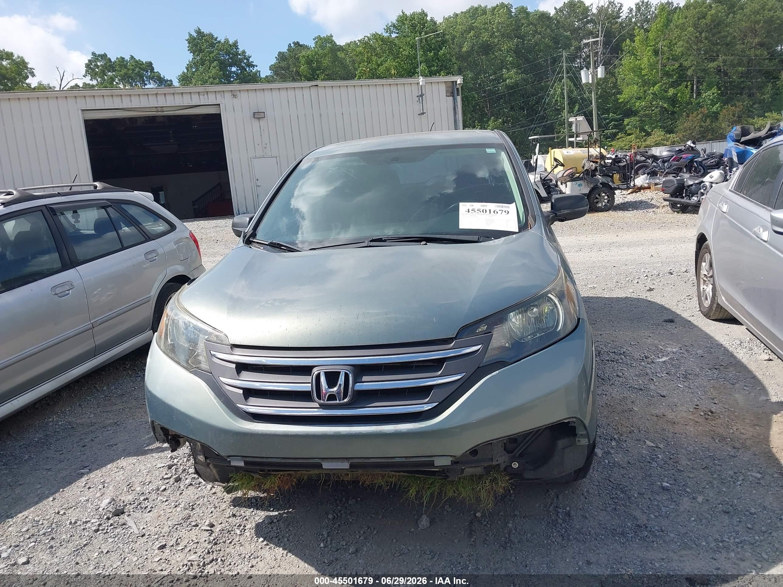 2012 Honda Cr-v Lx Green vin: 5J6RM3H36CL034923