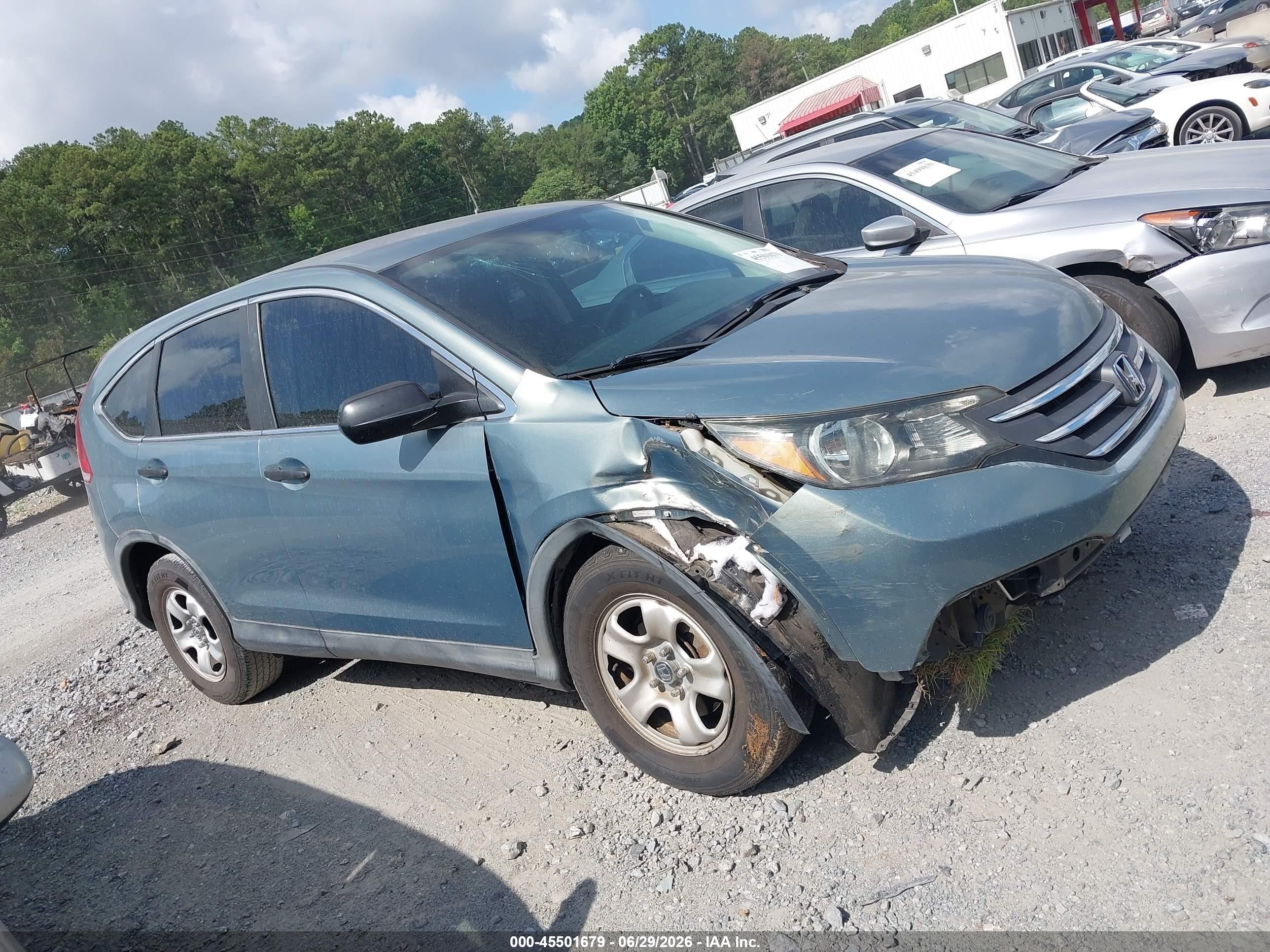 2012 Honda Cr-v Lx Green vin: 5J6RM3H36CL034923