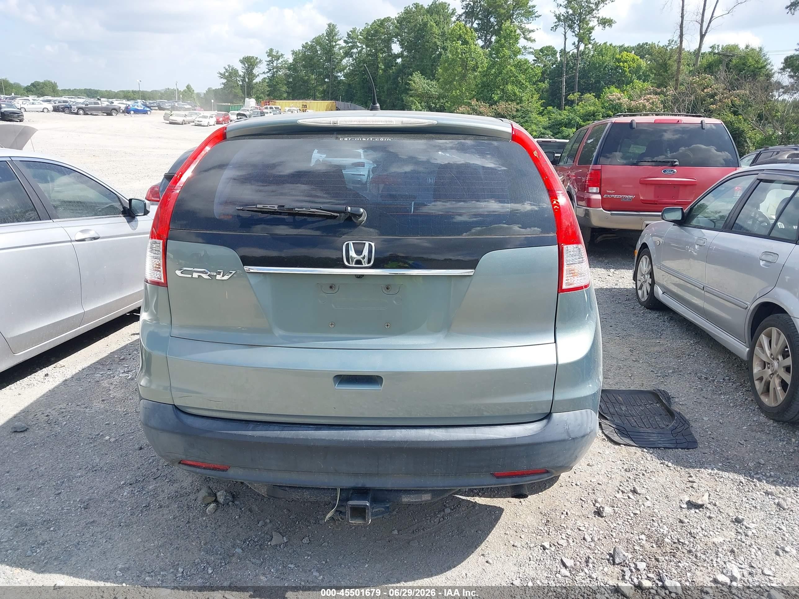 2012 Honda Cr-v Lx Green vin: 5J6RM3H36CL034923