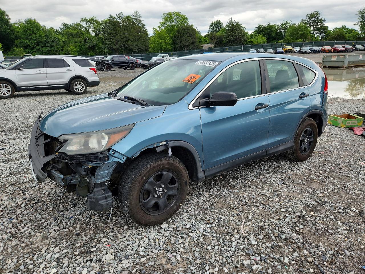 2013 Honda Cr-v Lx Blue vin: 5J6RM3H36DL046183