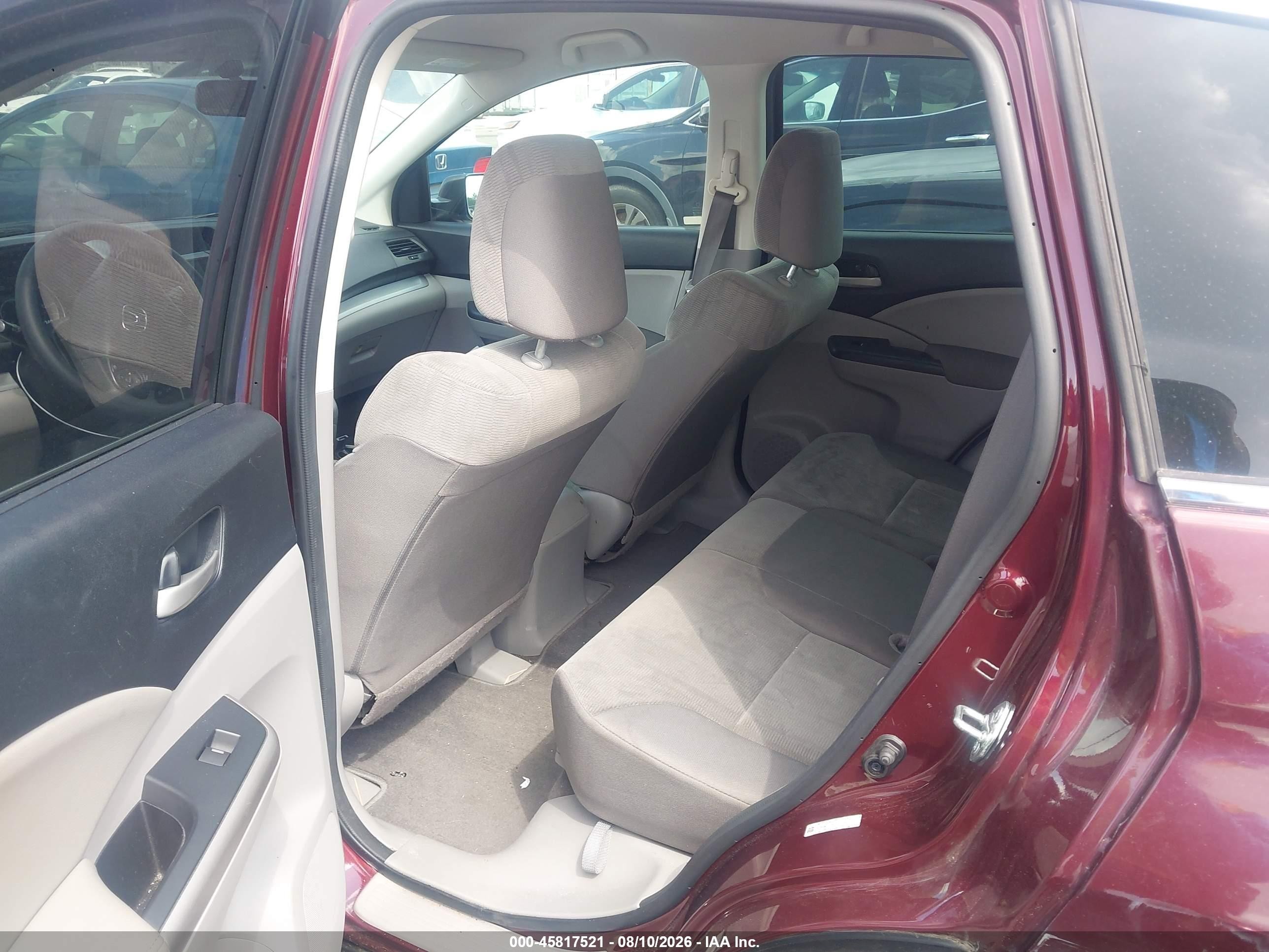 2014 Honda Cr-v Lx Burgundy vin: 5J6RM3H36EL032382