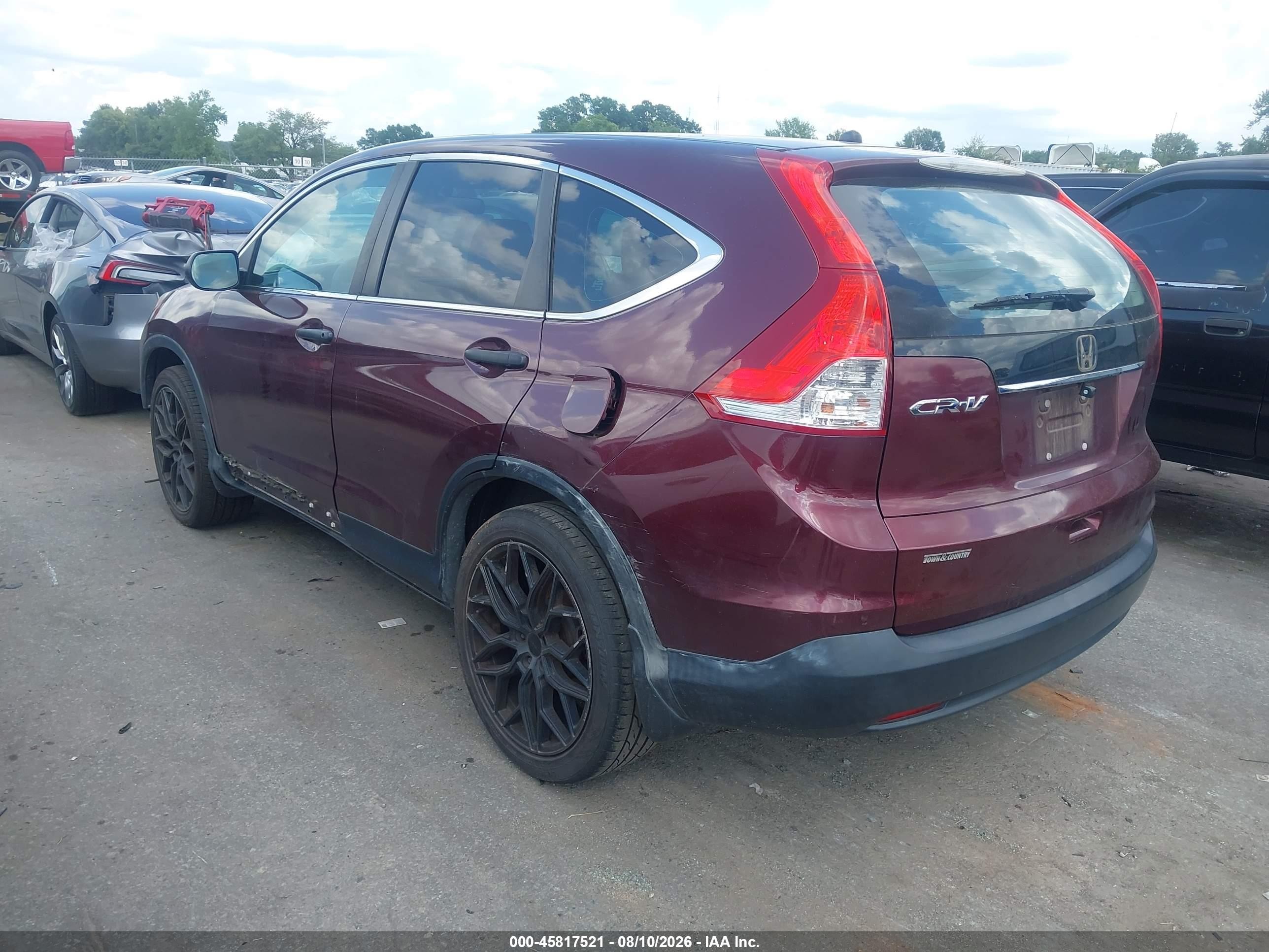 2014 Honda Cr-v Lx Burgundy vin: 5J6RM3H36EL032382