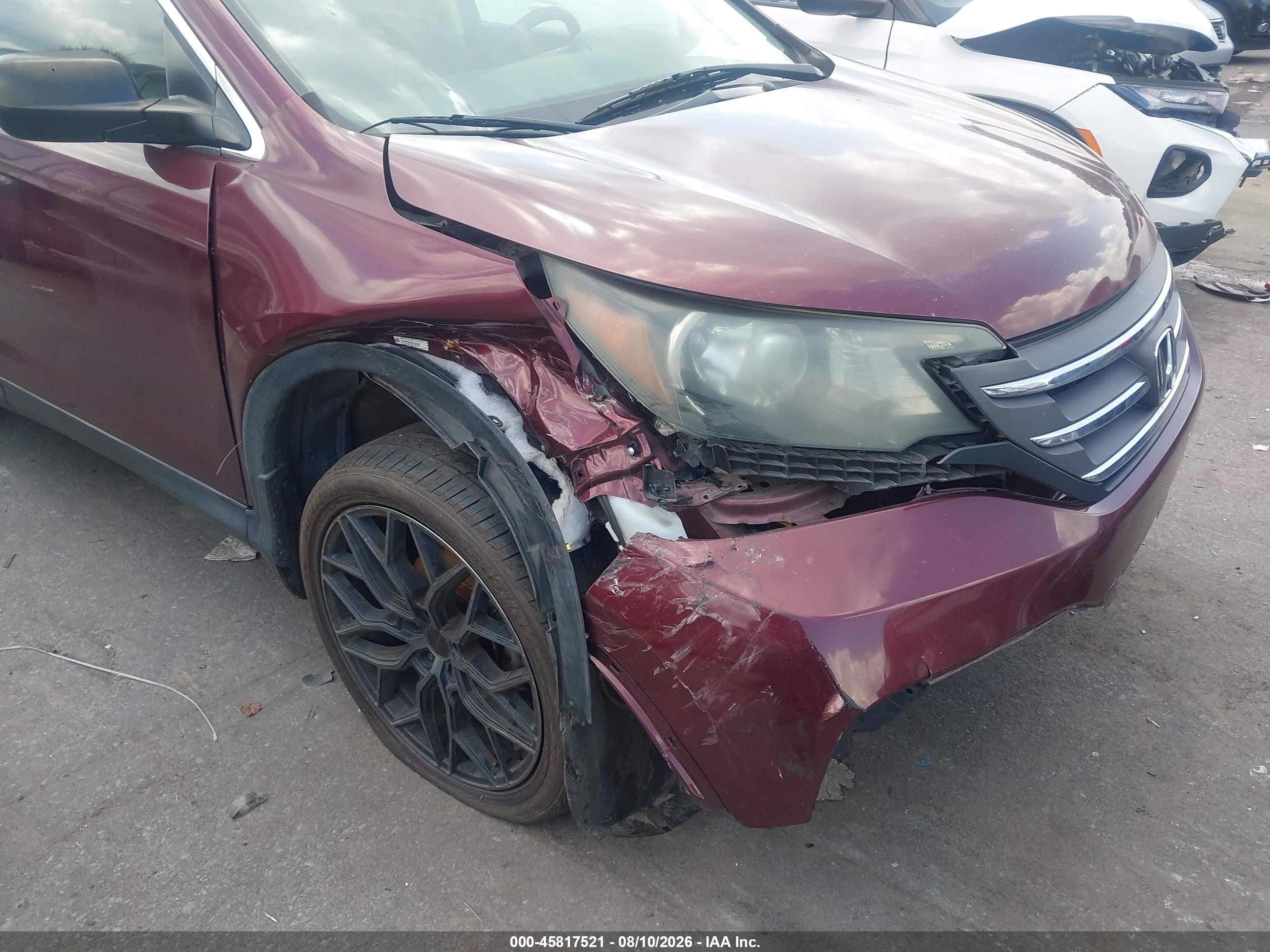 2014 Honda Cr-v Lx Burgundy vin: 5J6RM3H36EL032382