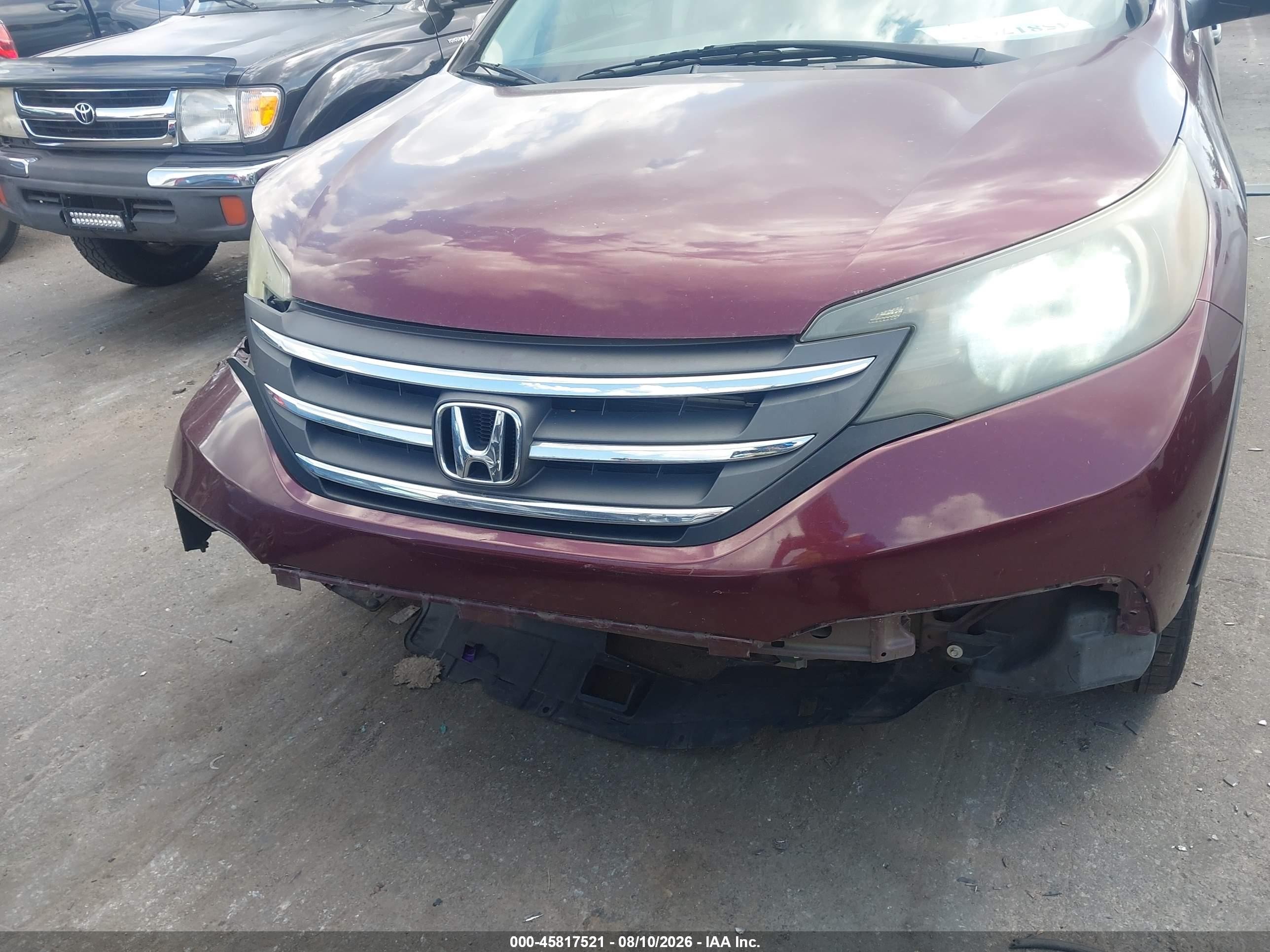 2014 Honda Cr-v Lx Burgundy vin: 5J6RM3H36EL032382