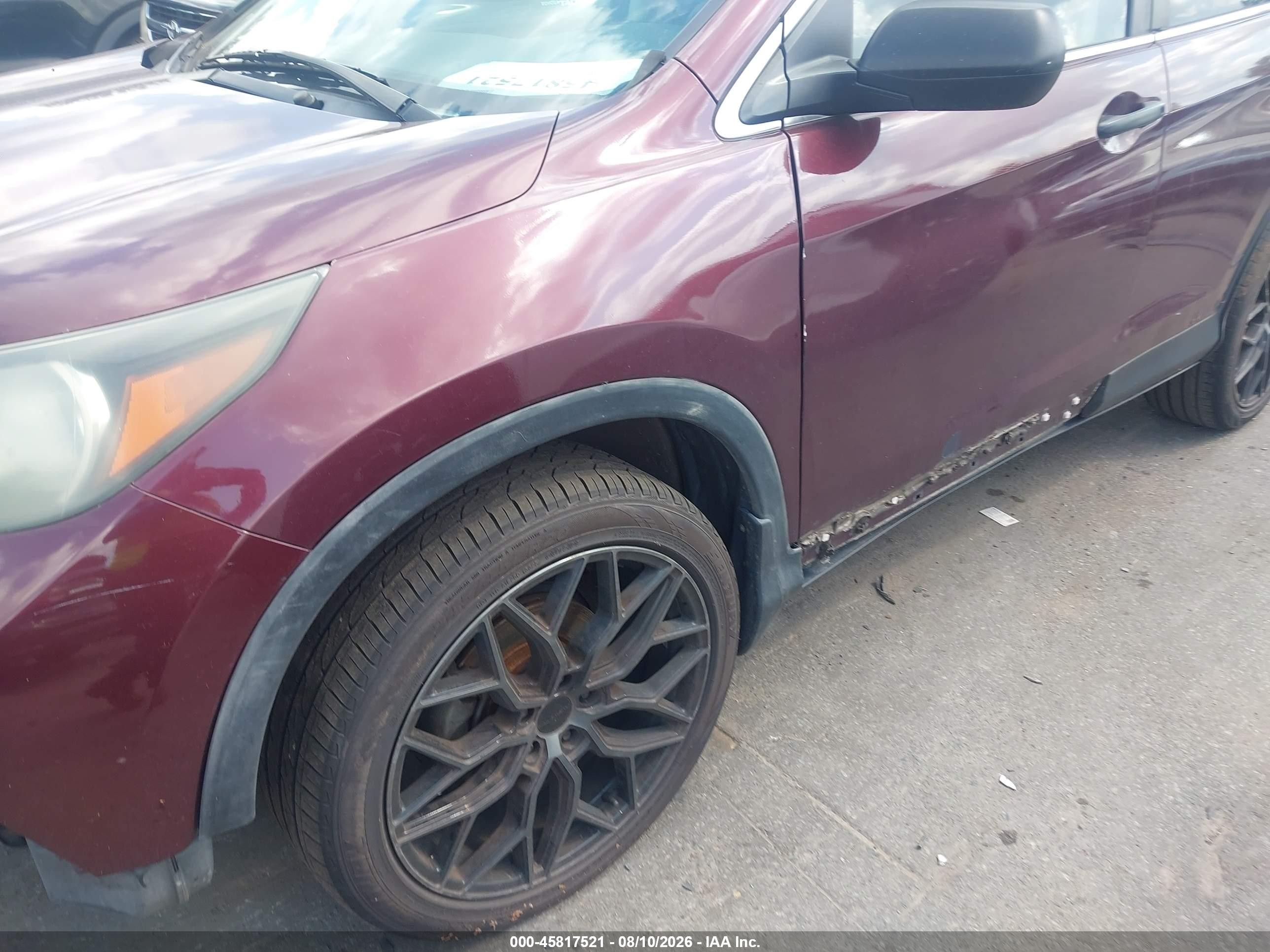 2014 Honda Cr-v Lx Burgundy vin: 5J6RM3H36EL032382