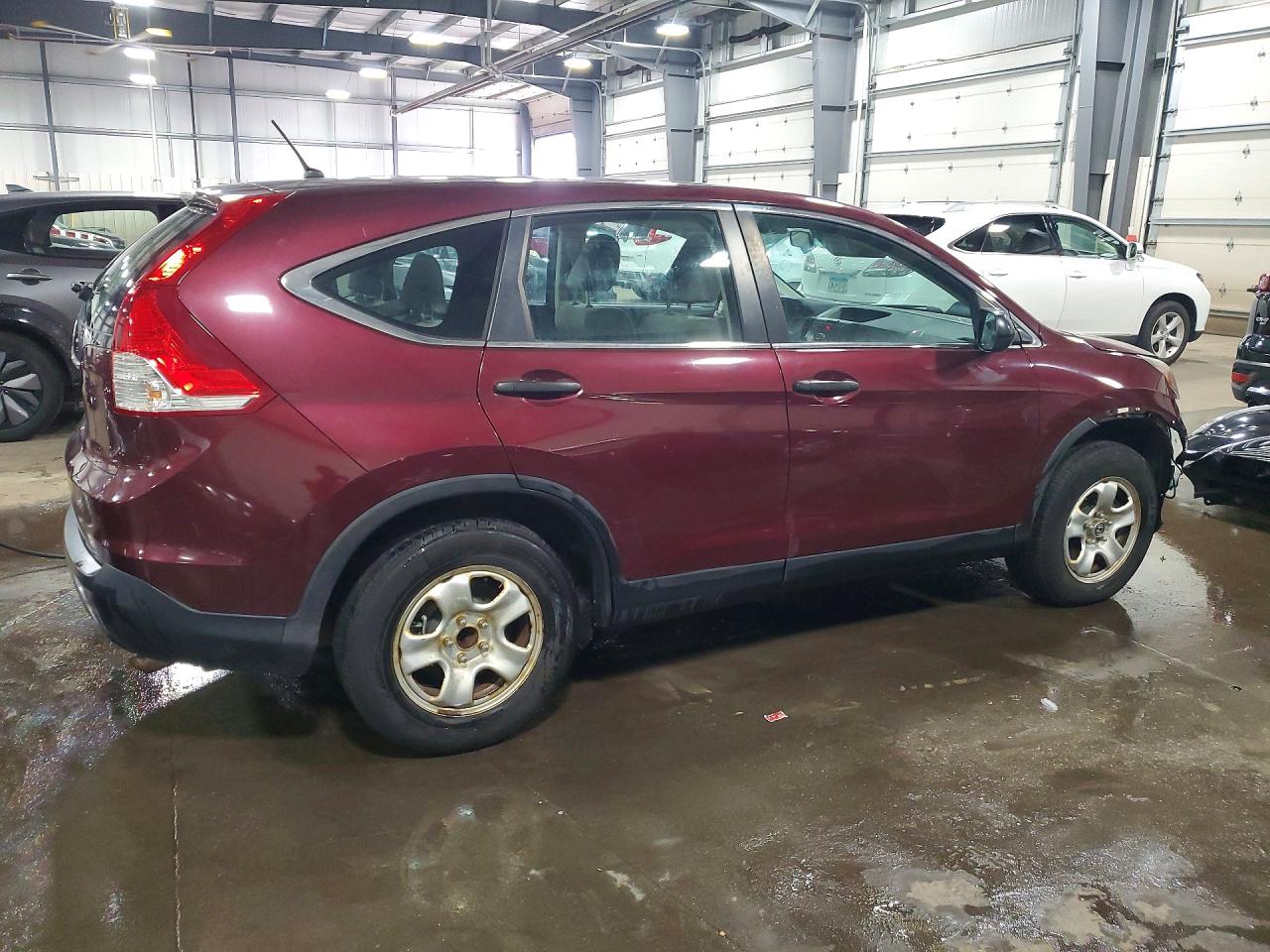 2014 Honda Cr-v Lx Burgundy vin: 5J6RM3H36EL035184