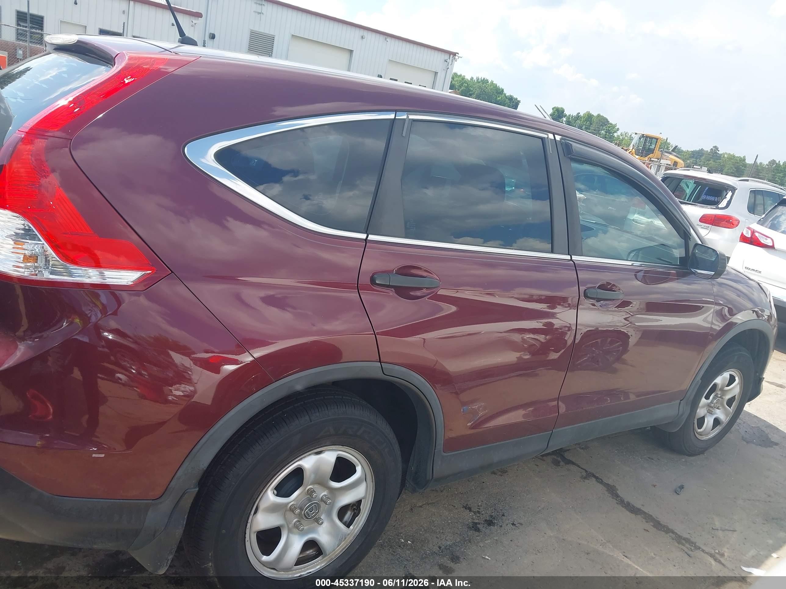 2012 Honda Cr-v Lx Burgundy vin: 5J6RM3H37CL029018