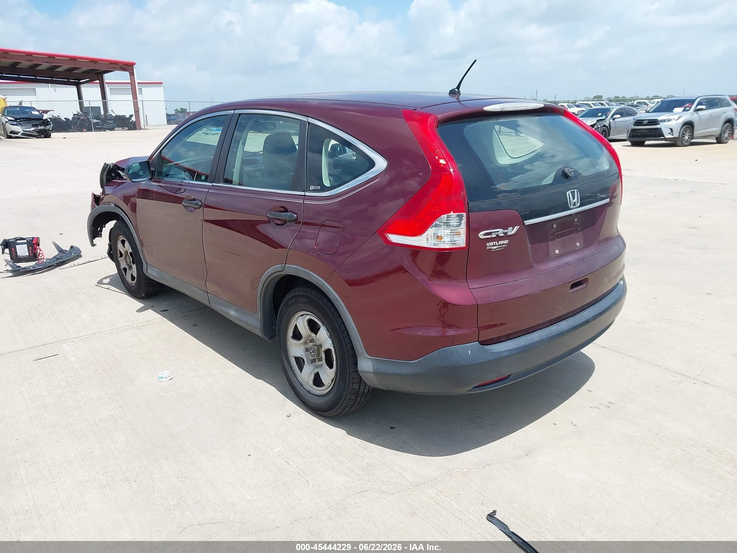 2012 Honda Cr-v Lx Maroon vin: 5J6RM3H37CL045204