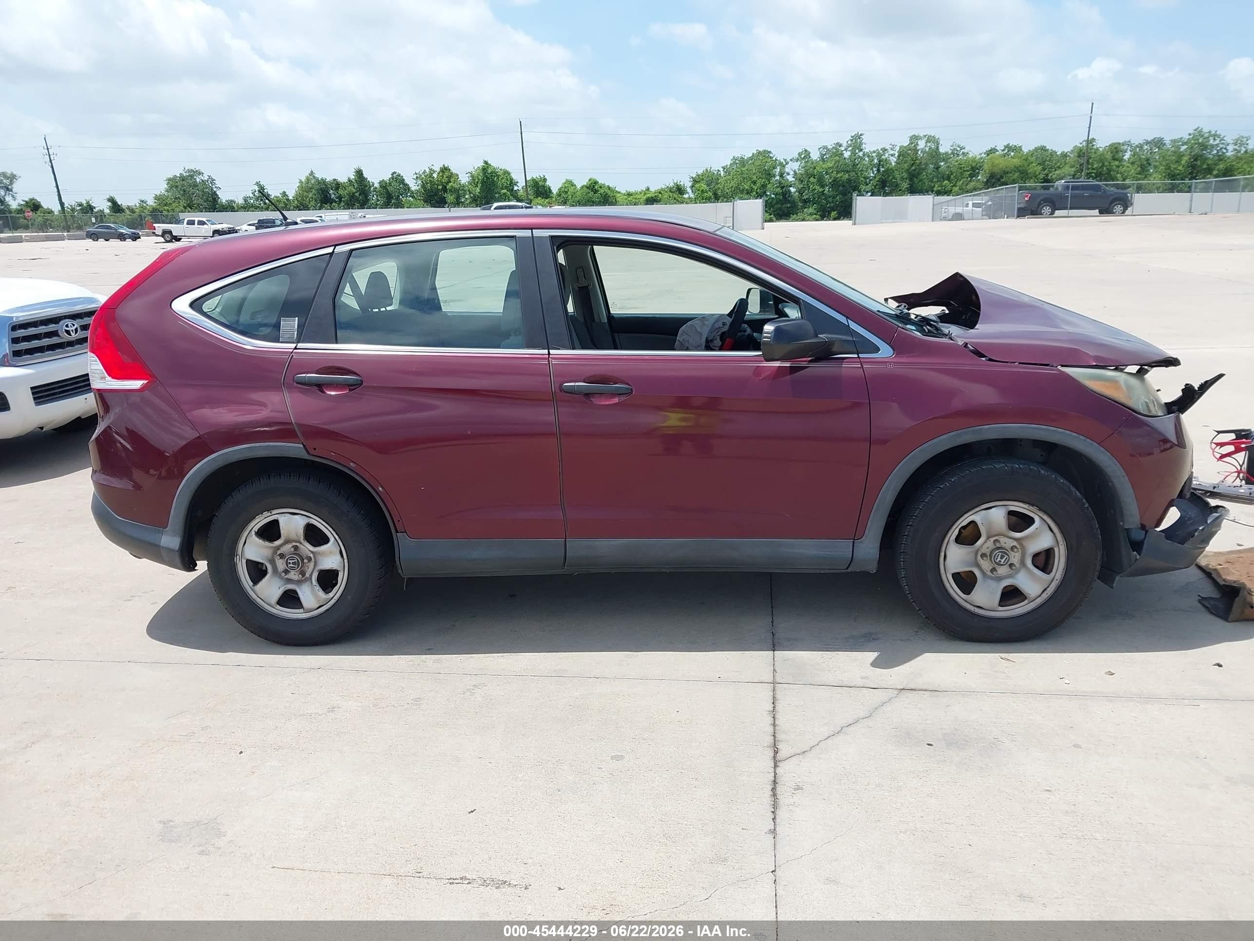 2012 Honda Cr-v Lx Maroon vin: 5J6RM3H37CL045204