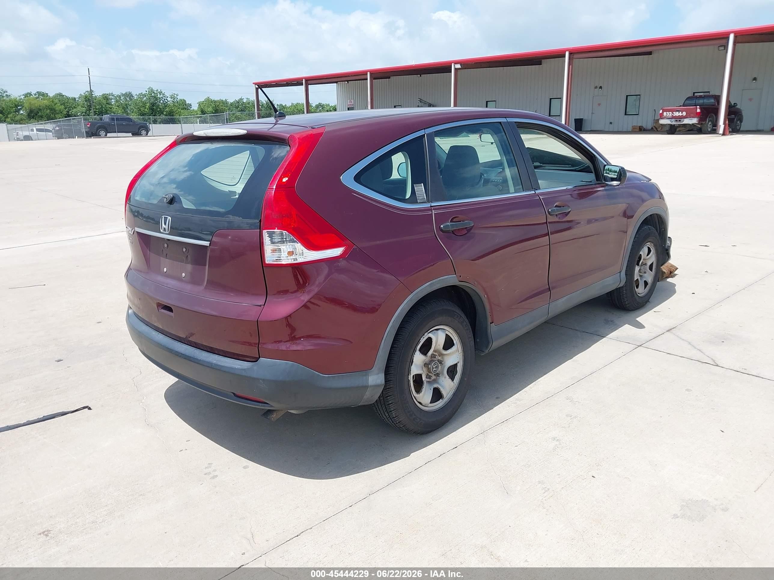 2012 Honda Cr-v Lx Maroon vin: 5J6RM3H37CL045204