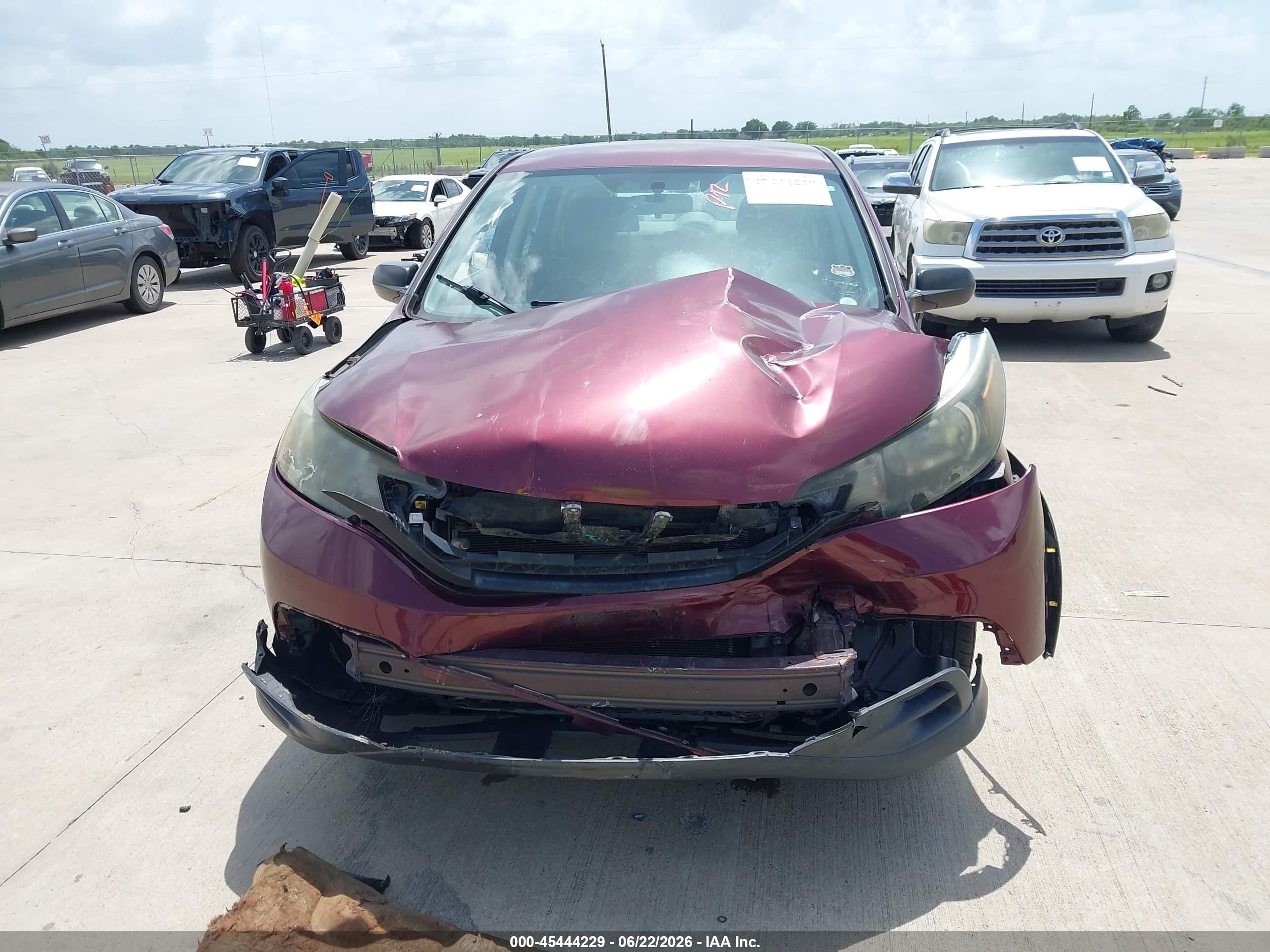 2012 Honda Cr-v Lx Maroon vin: 5J6RM3H37CL045204
