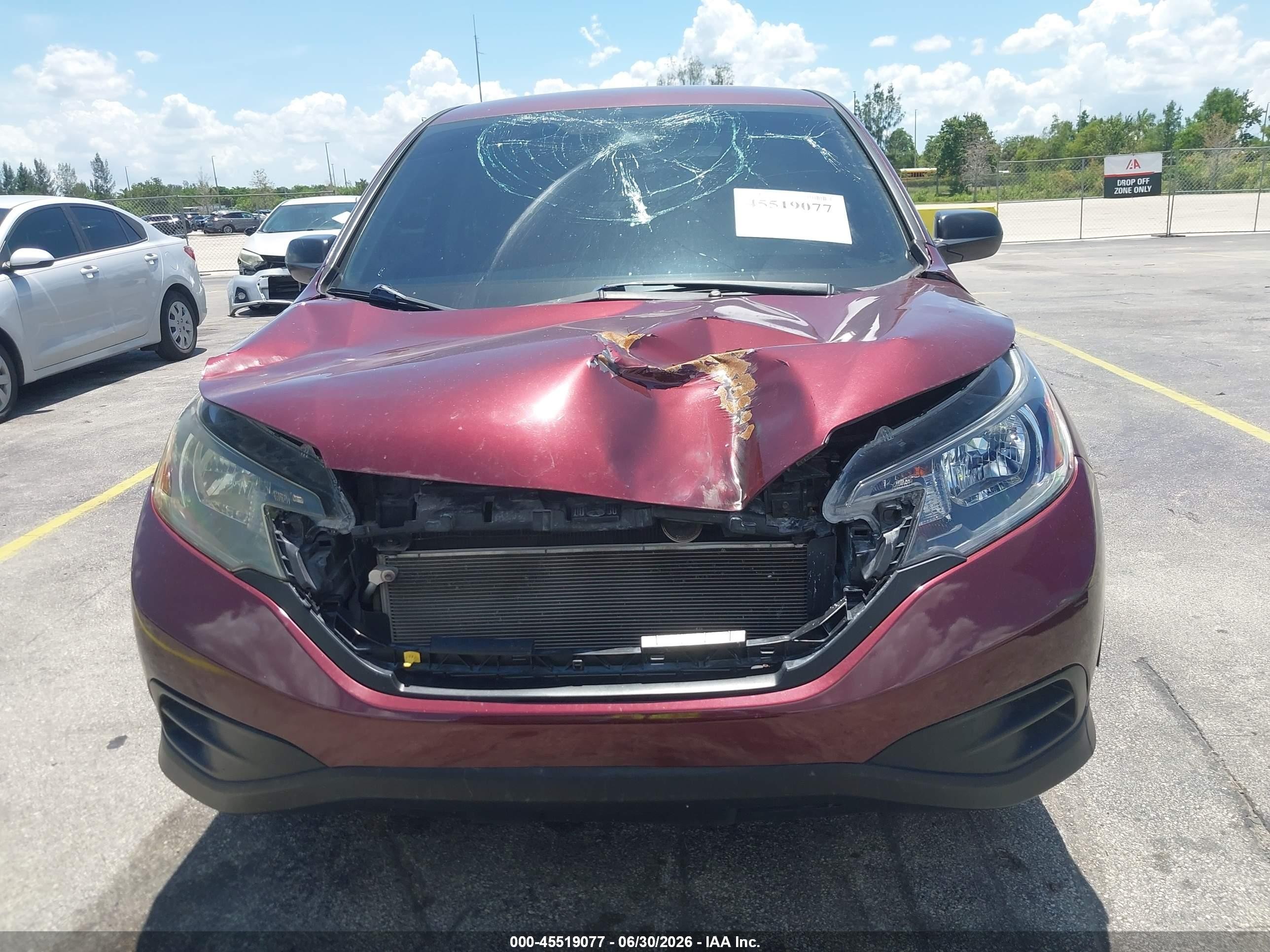 2013 Honda Cr-v Lx Burgundy vin: 5J6RM3H37DL016402