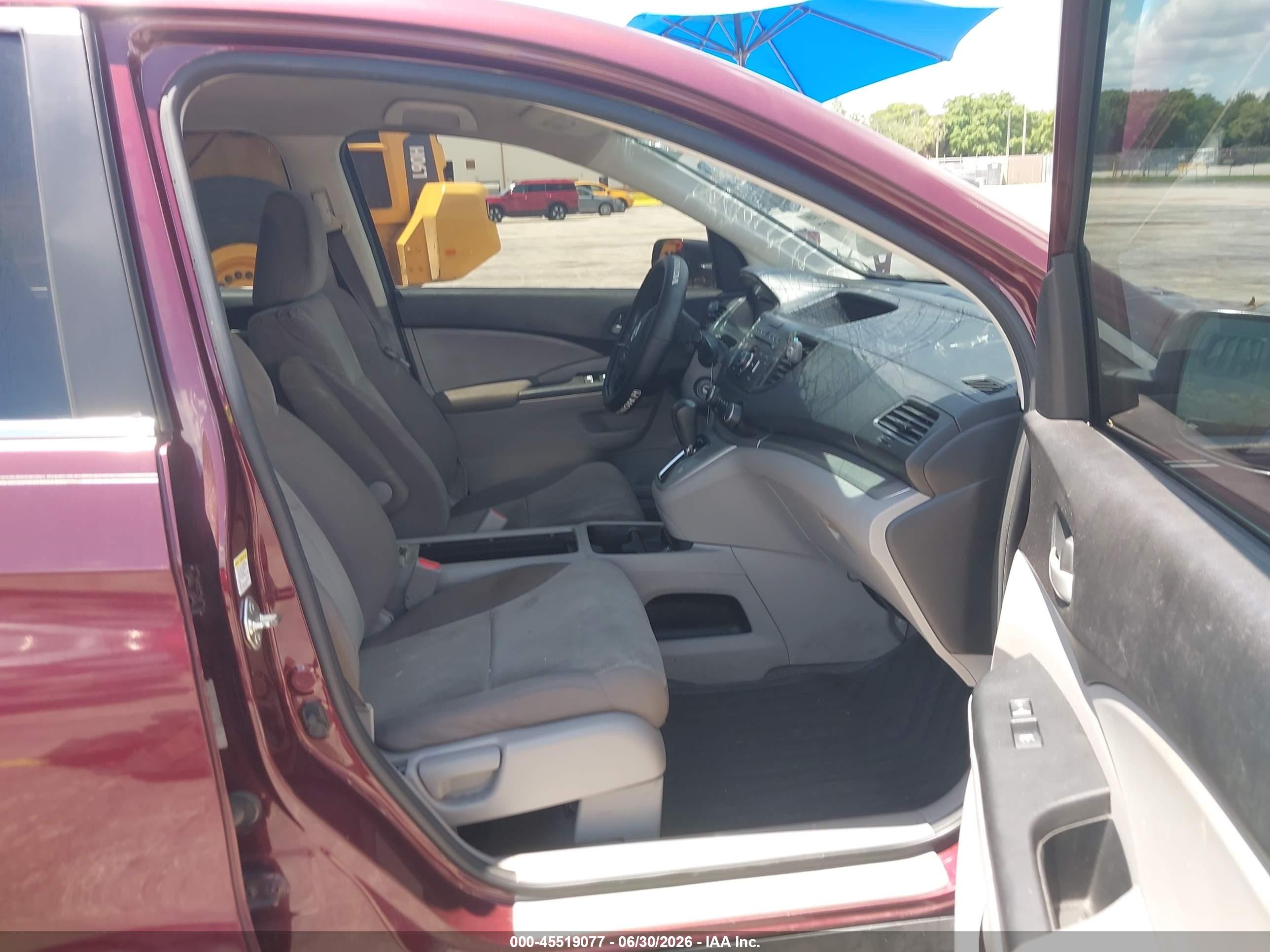 2013 Honda Cr-v Lx Burgundy vin: 5J6RM3H37DL016402