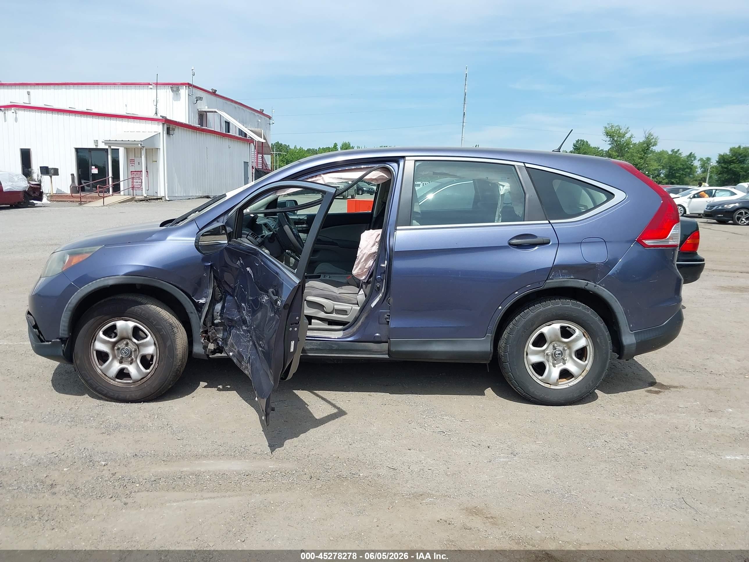 2013 Honda Cr-v Lx Blue vin: 5J6RM3H37DL027108