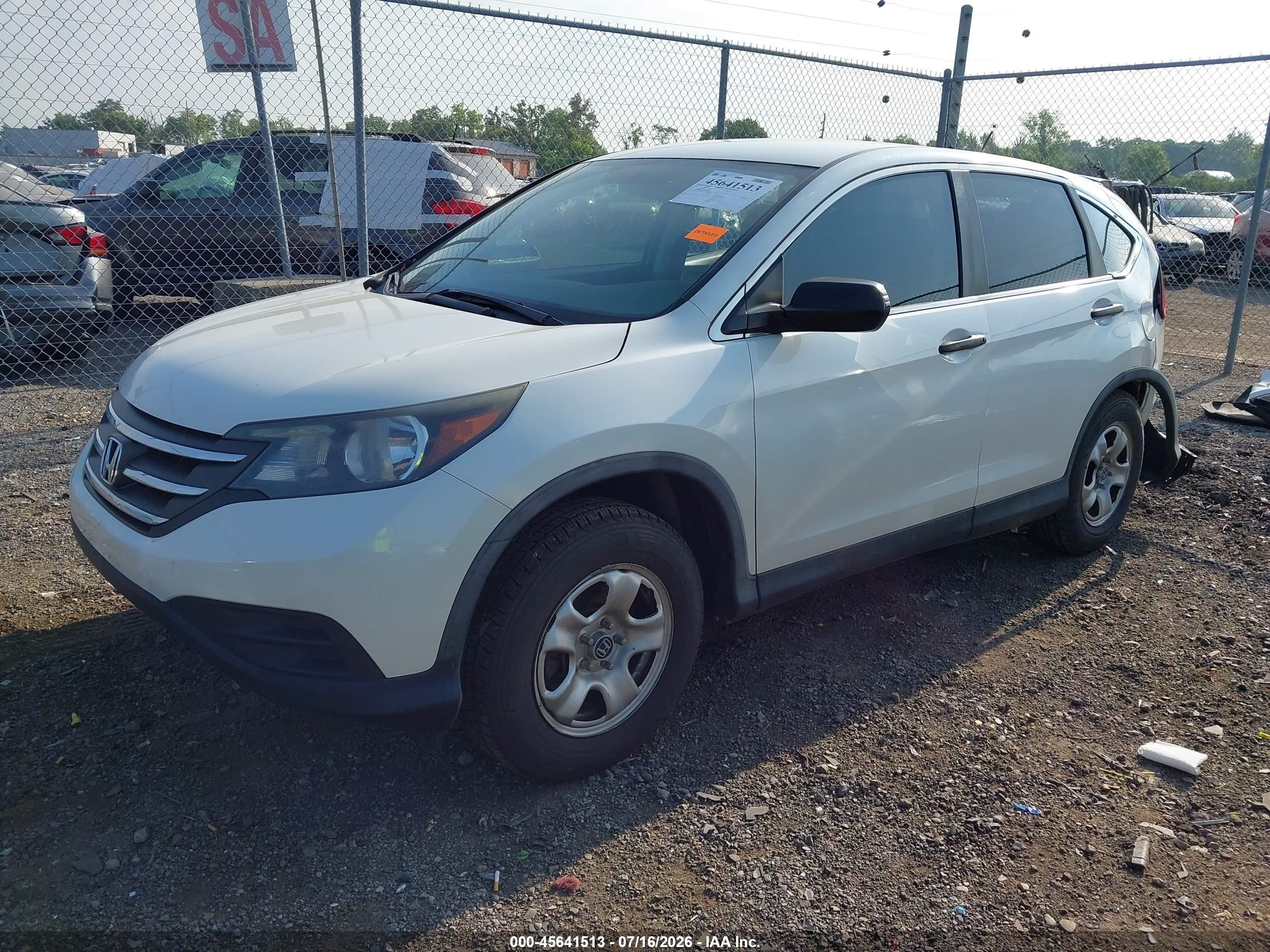 2014 Honda Cr-v Lx White vin: 5J6RM3H37EL013355