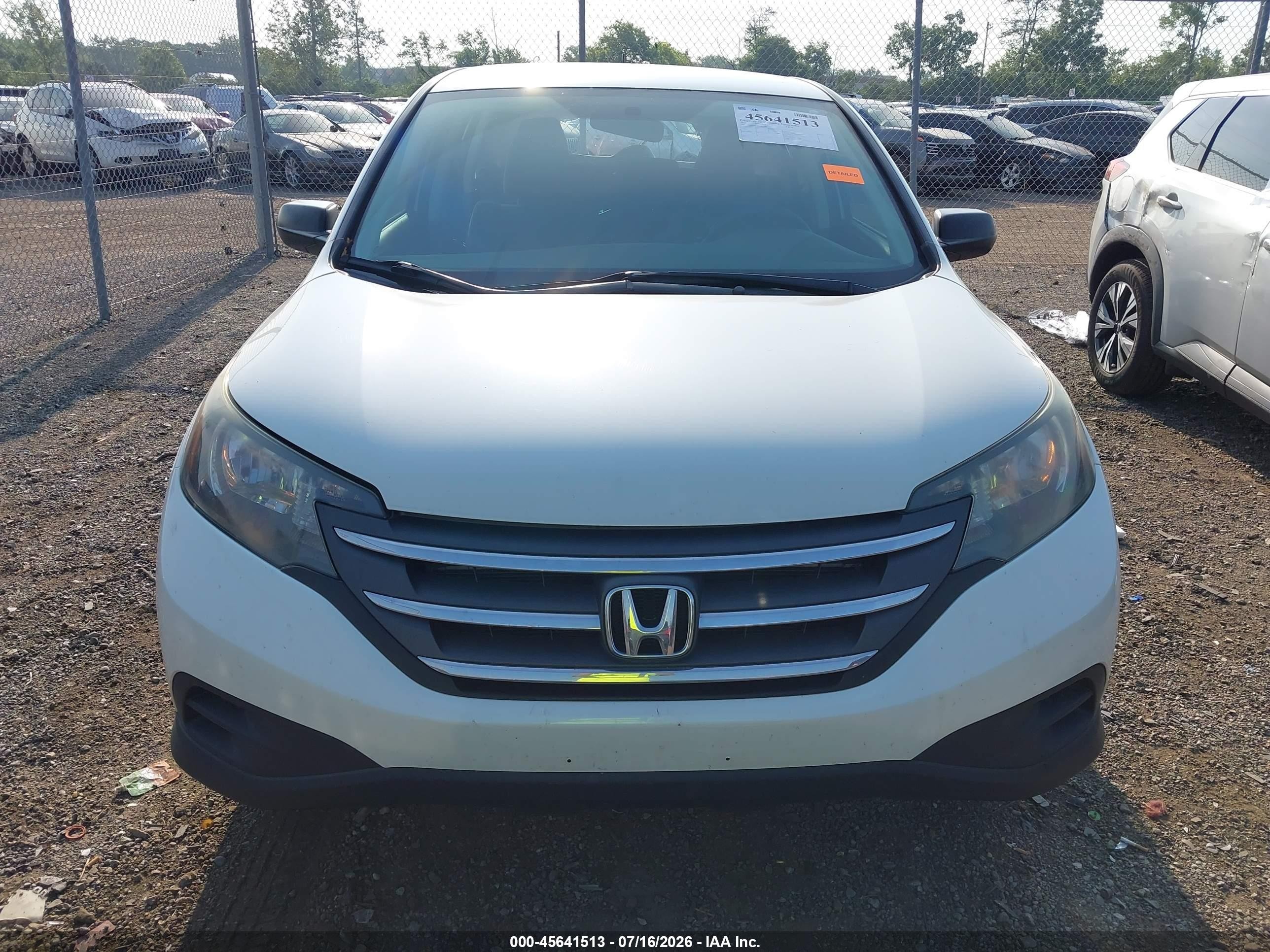 2014 Honda Cr-v Lx White vin: 5J6RM3H37EL013355