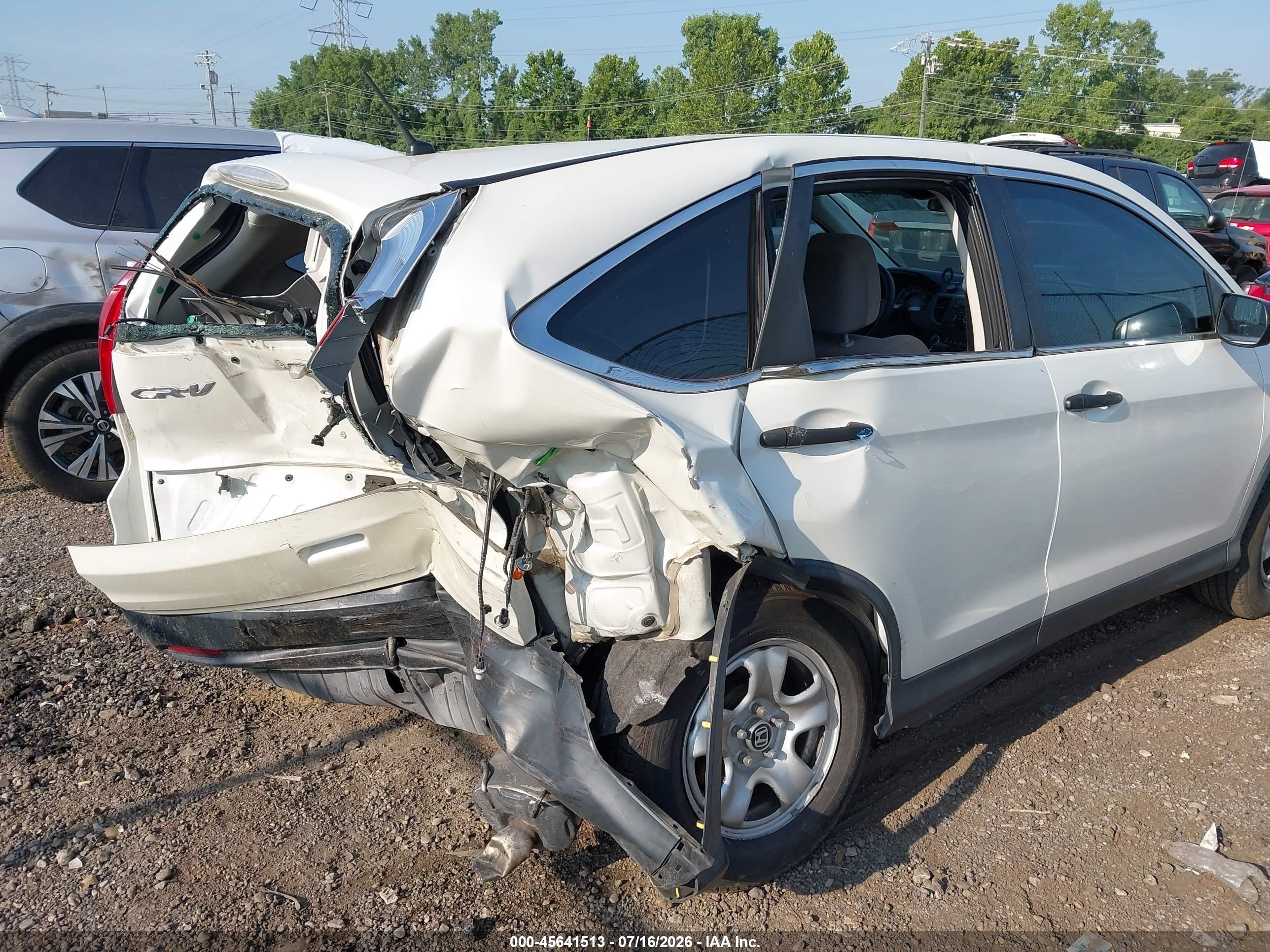 2014 Honda Cr-v Lx White vin: 5J6RM3H37EL013355
