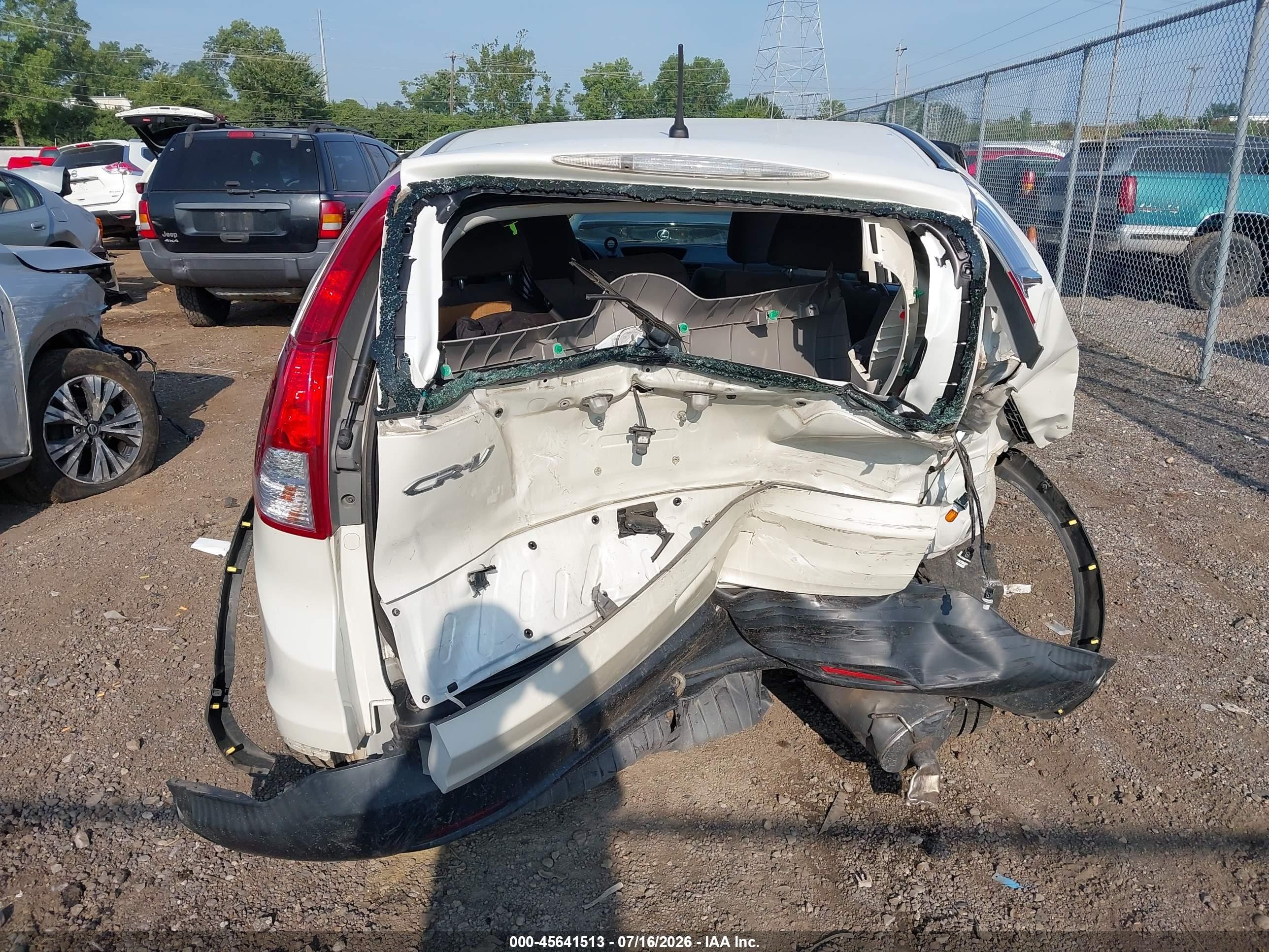 2014 Honda Cr-v Lx White vin: 5J6RM3H37EL013355