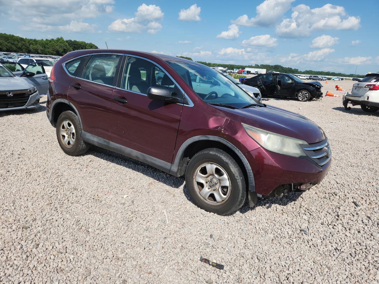 2014 Honda Cr-v Lx Burgundy vin: 5J6RM3H37EL038868