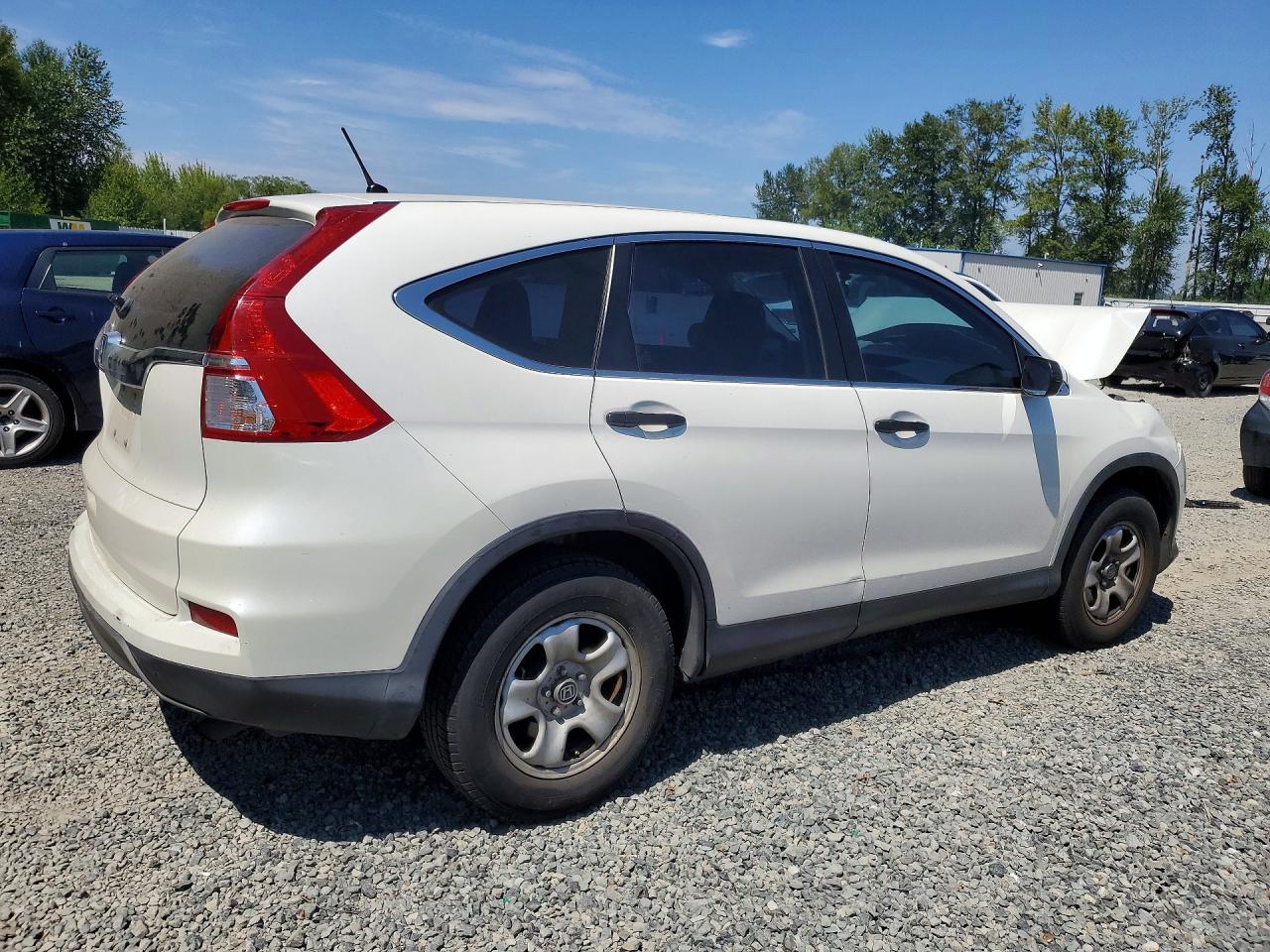 2015 Honda Cr-v Lx White vin: 5J6RM3H37FL019397