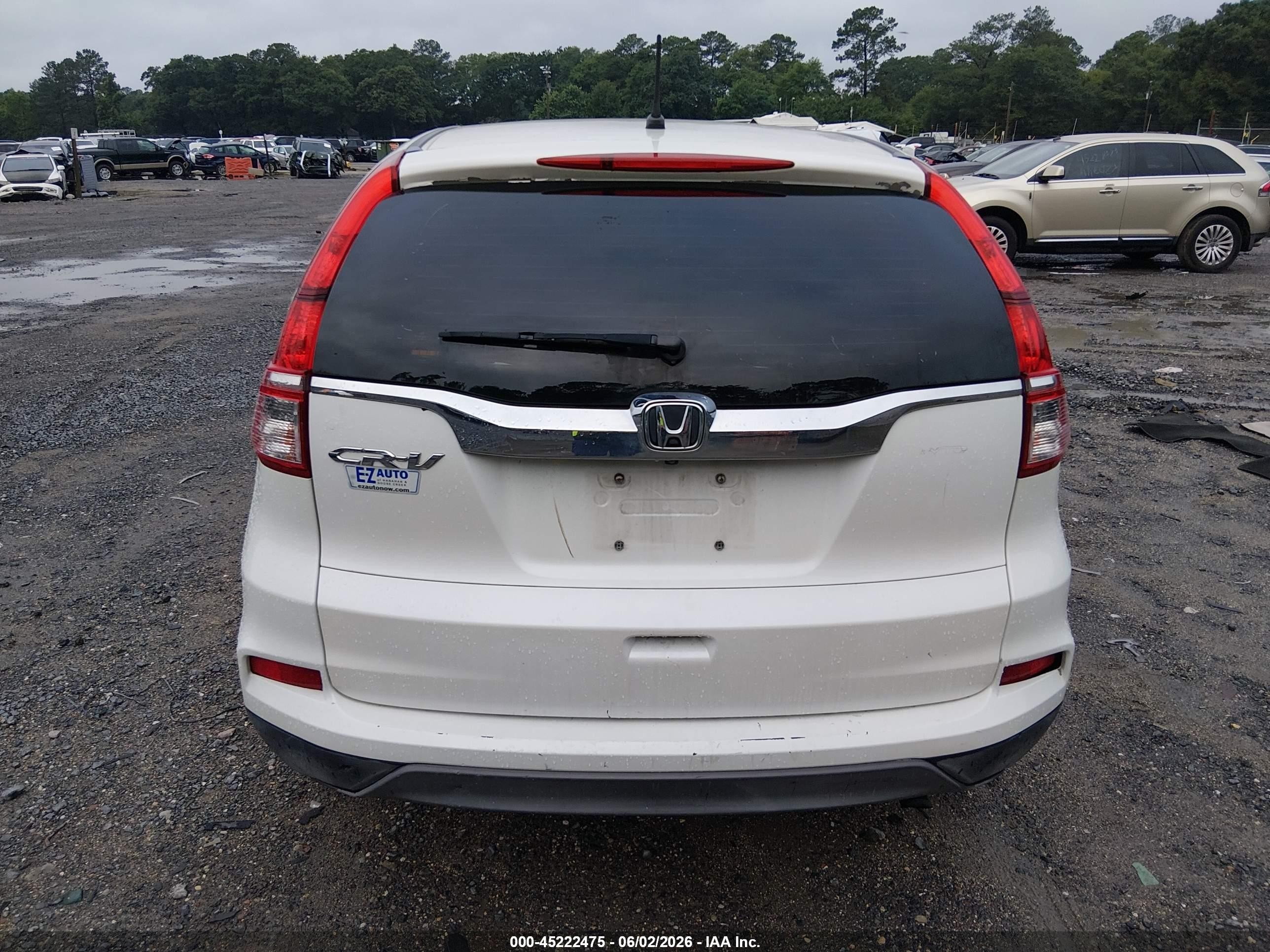 2015 Honda Cr-v Lx White vin: 5J6RM3H37FL022705